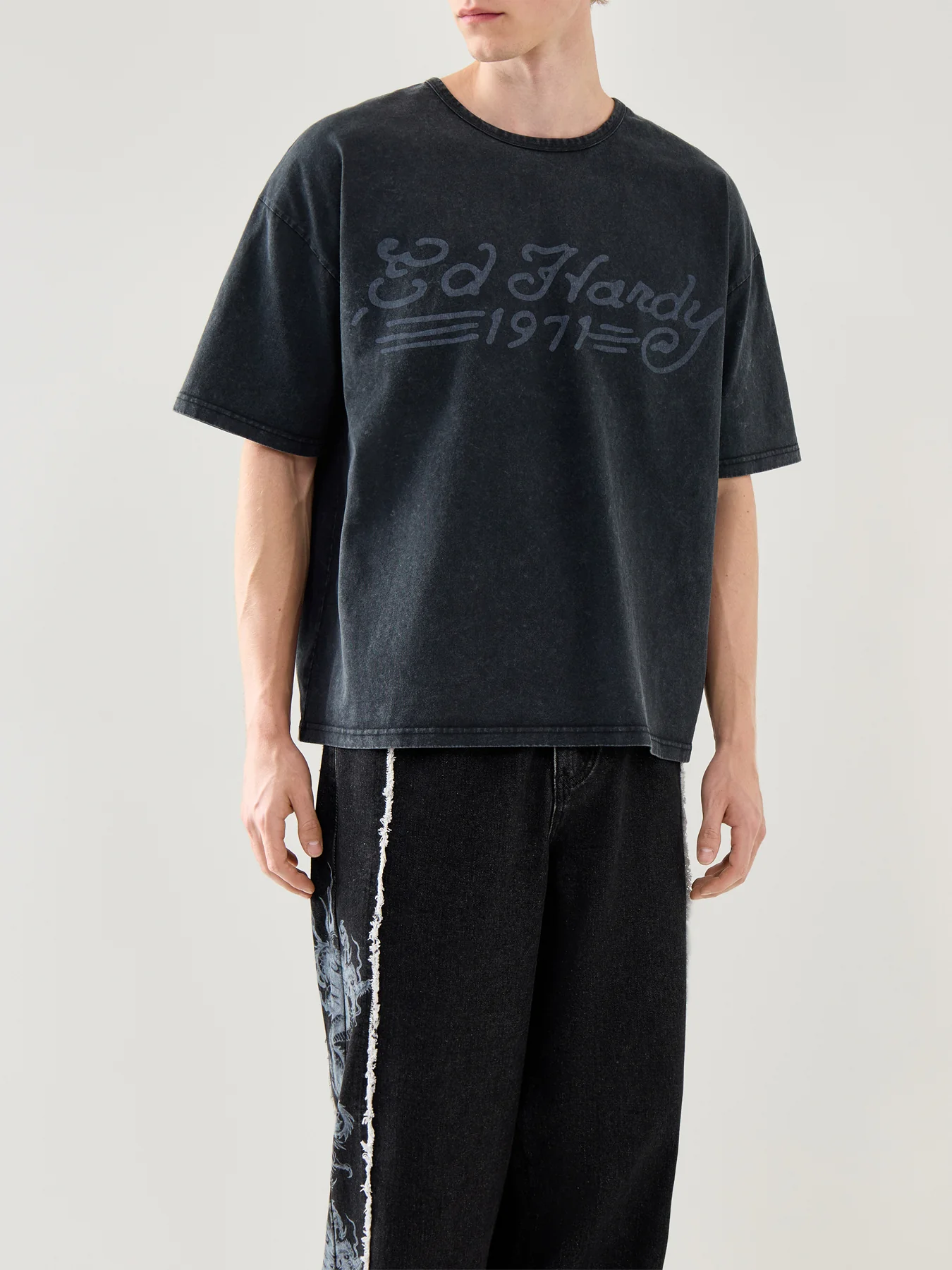 Mens Snake And Drag 1971 Boxy T-Shirt Black - Image 4