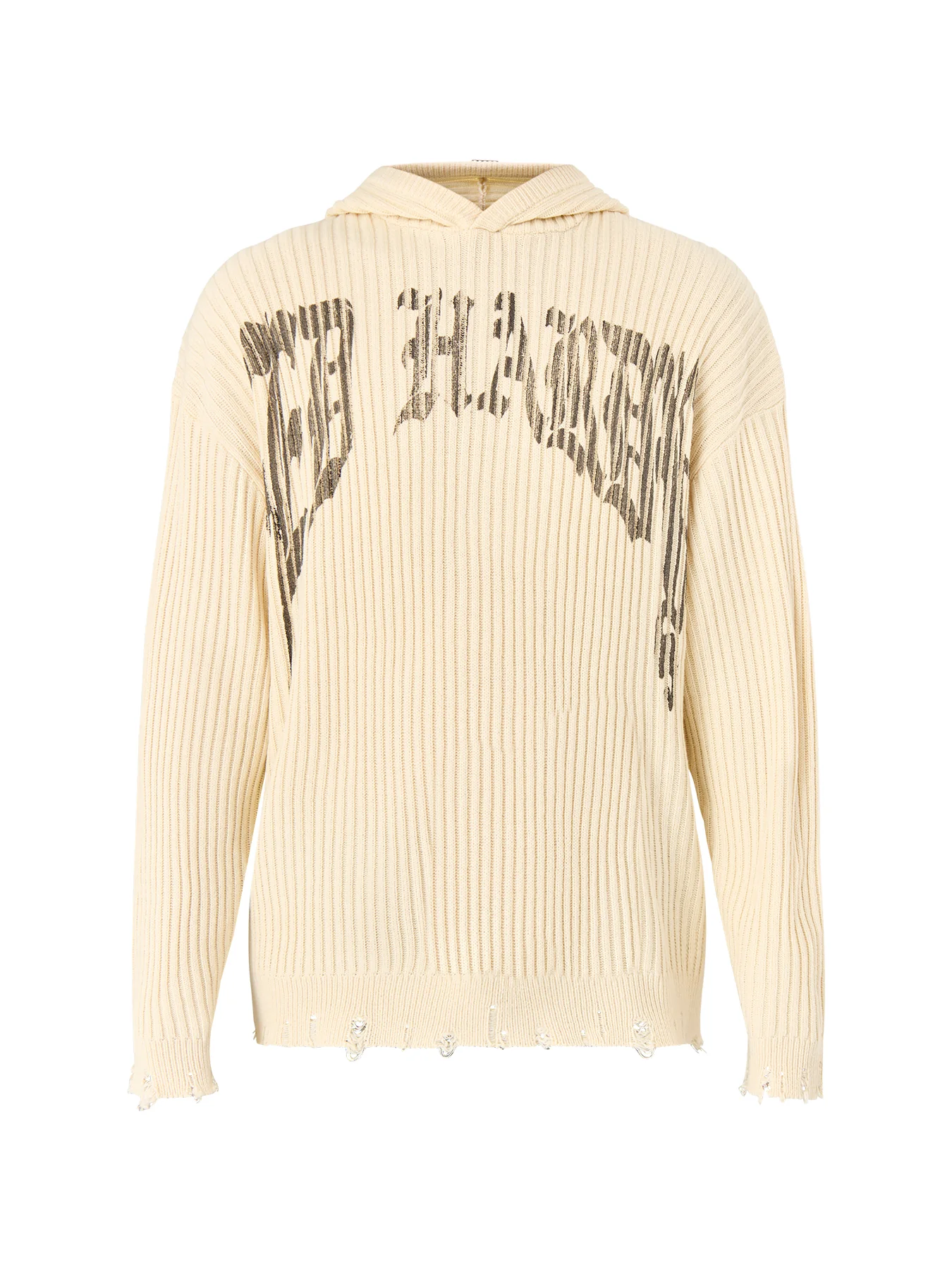 Tiger Snake Knit Hoodie Ecru