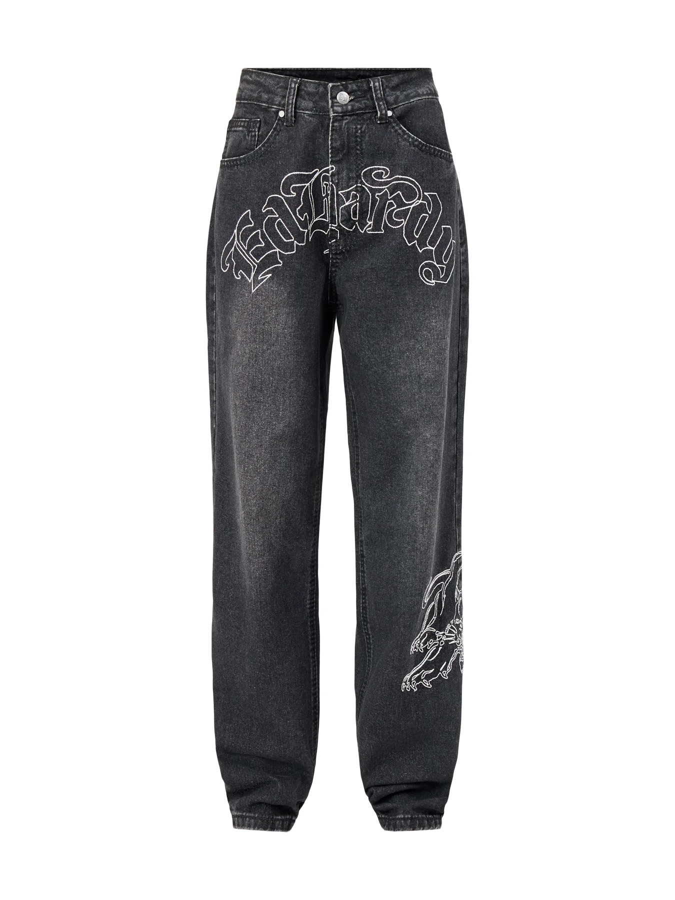 Gothic Panther Relaxed Jeans Black