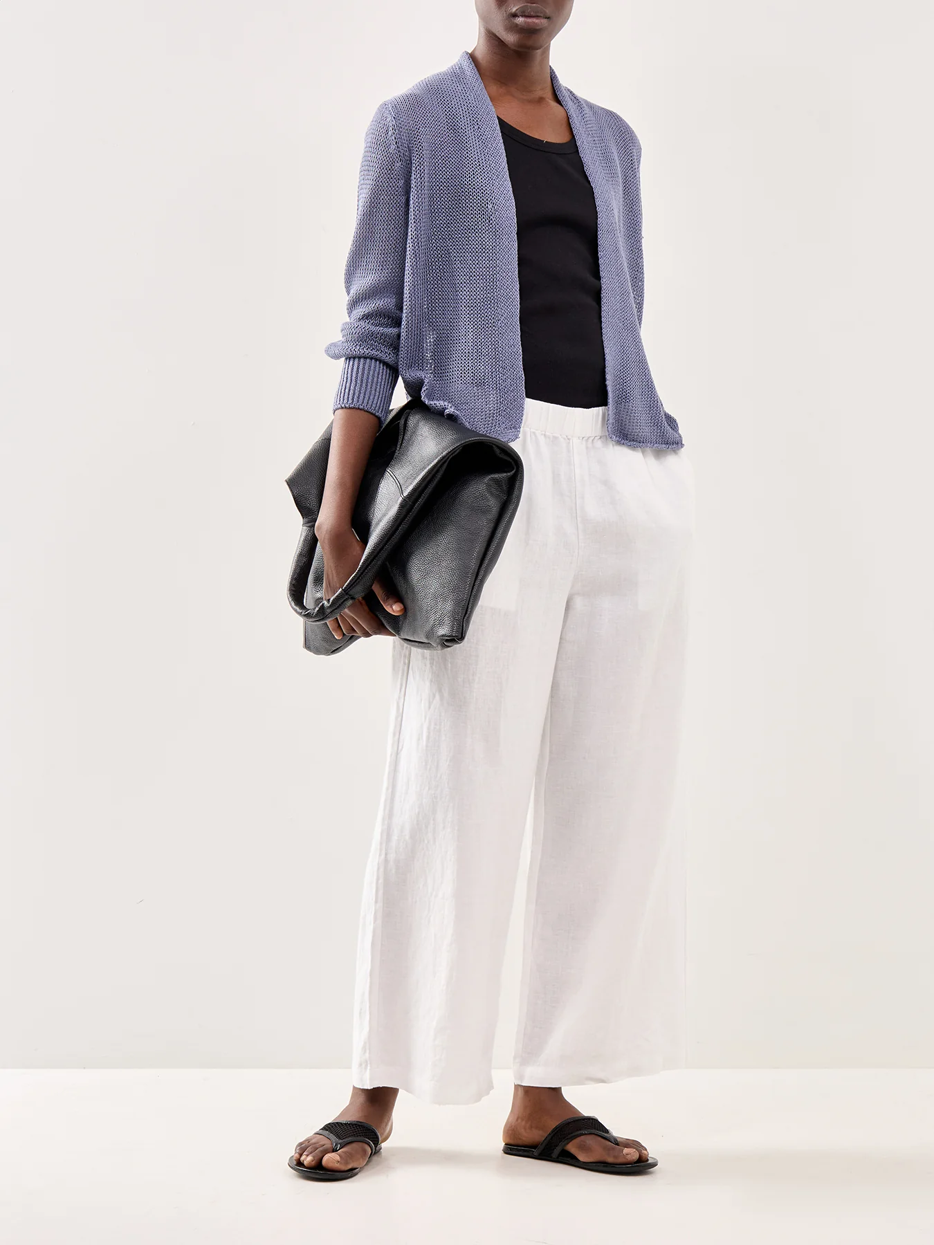 Ankle Wide Leg Trousers White - Image 2