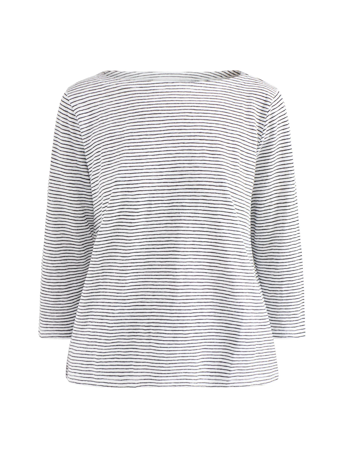 Bateau Neck Slim Top White Black
