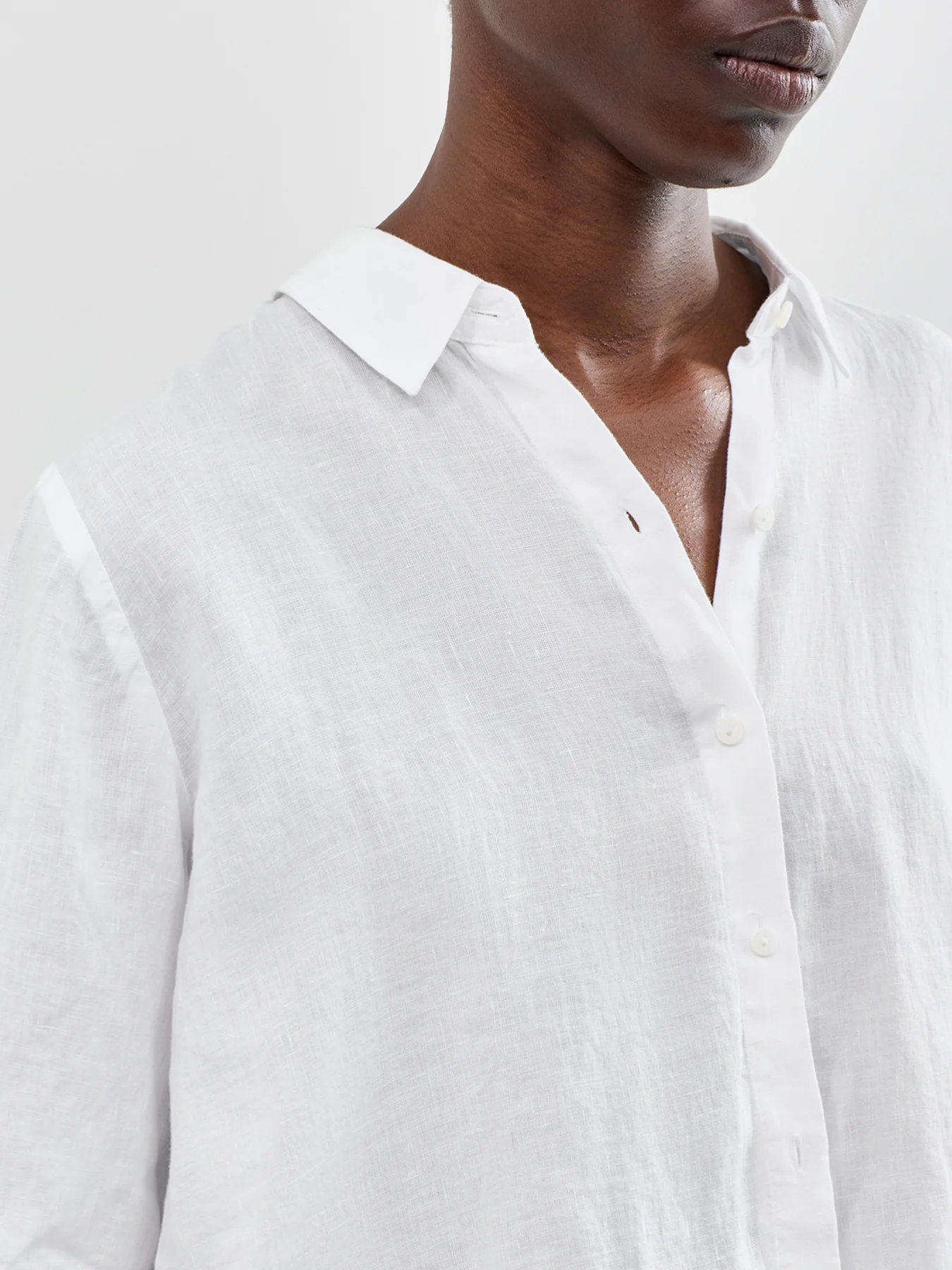 Classic Collar Short Sleeve Shirt White - Image 3