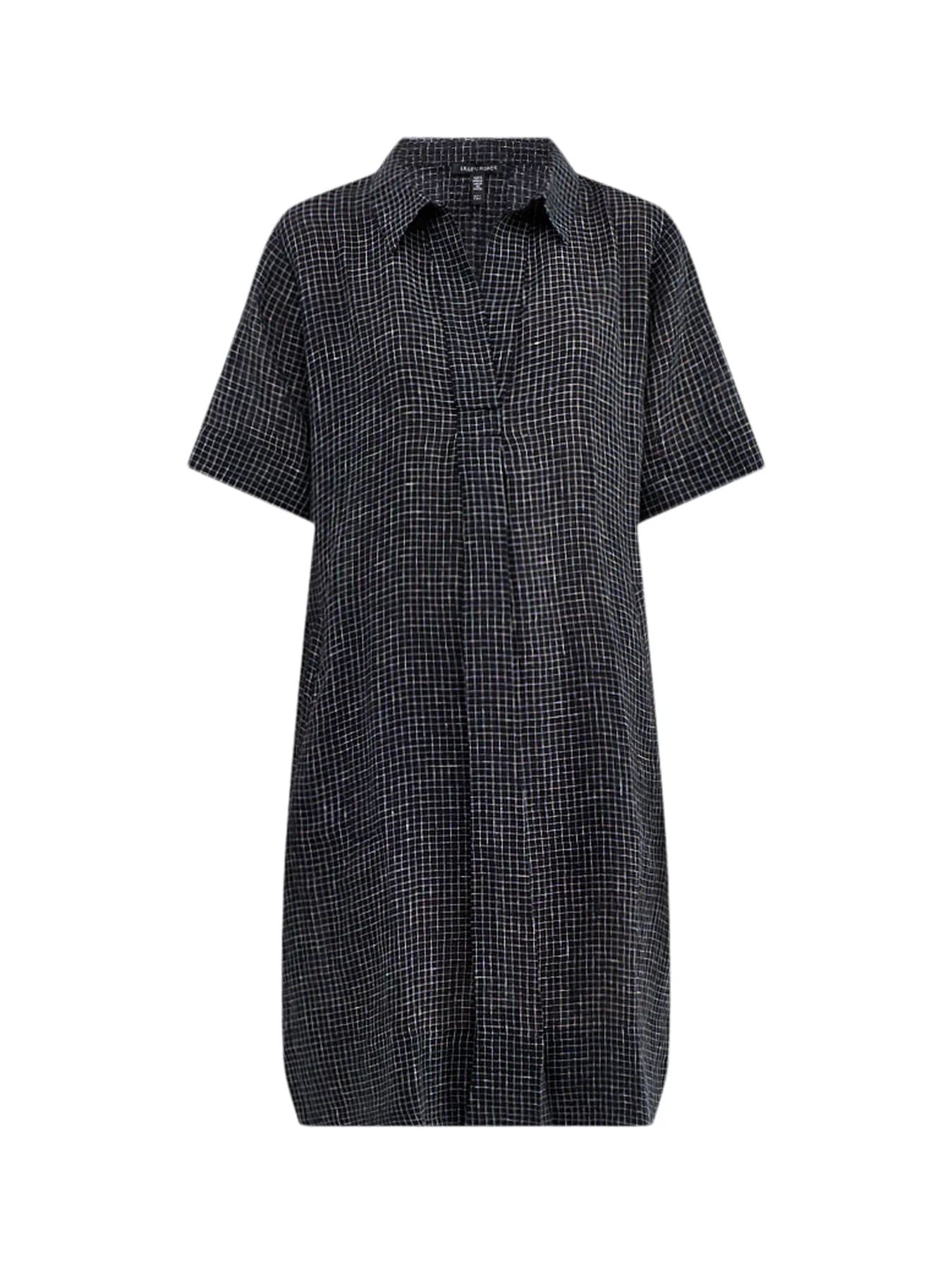 Classic Collar Shirt Dress Black