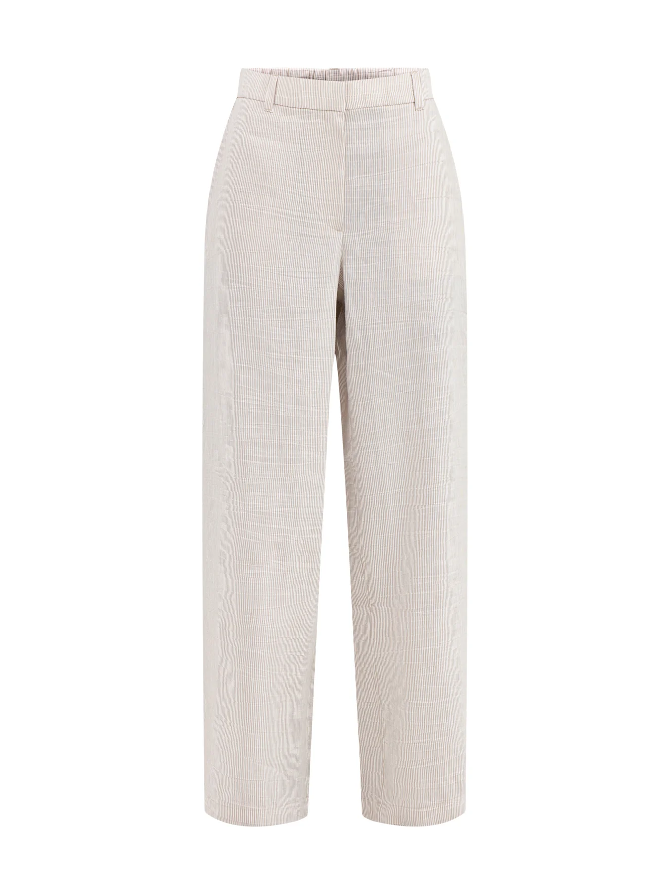 High Waisted Wide Leg Trousers Beige