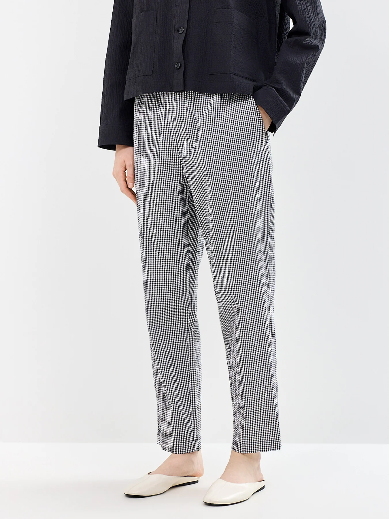 High Waisted Tapered Ankle Trousers Print - Image 4