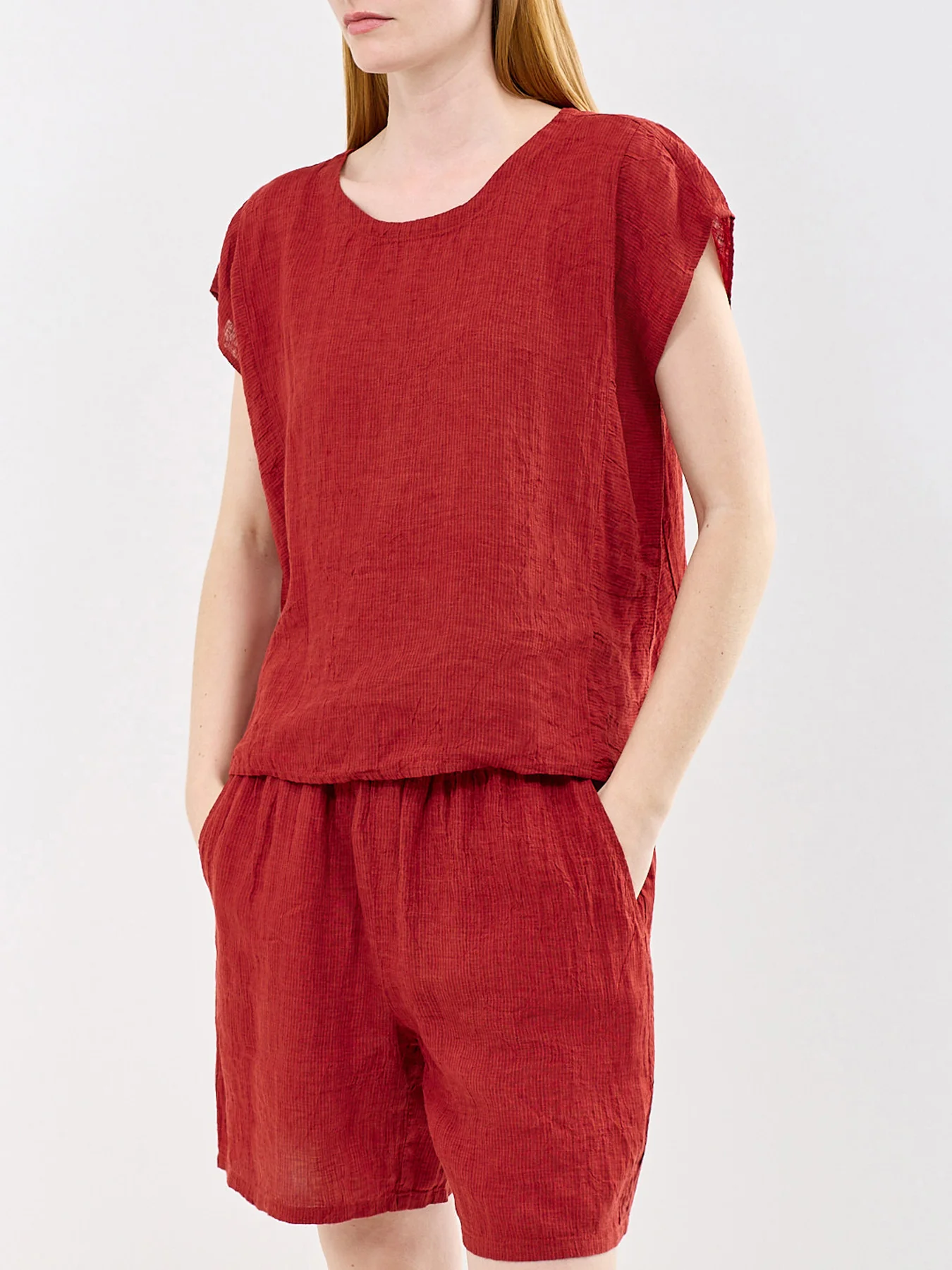 Jewel Neck Square Top Red - Image 4