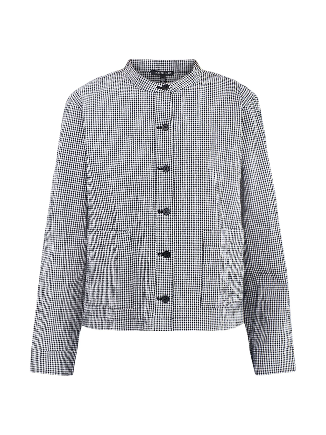 Mandarin Collar Shirt Jacket Print