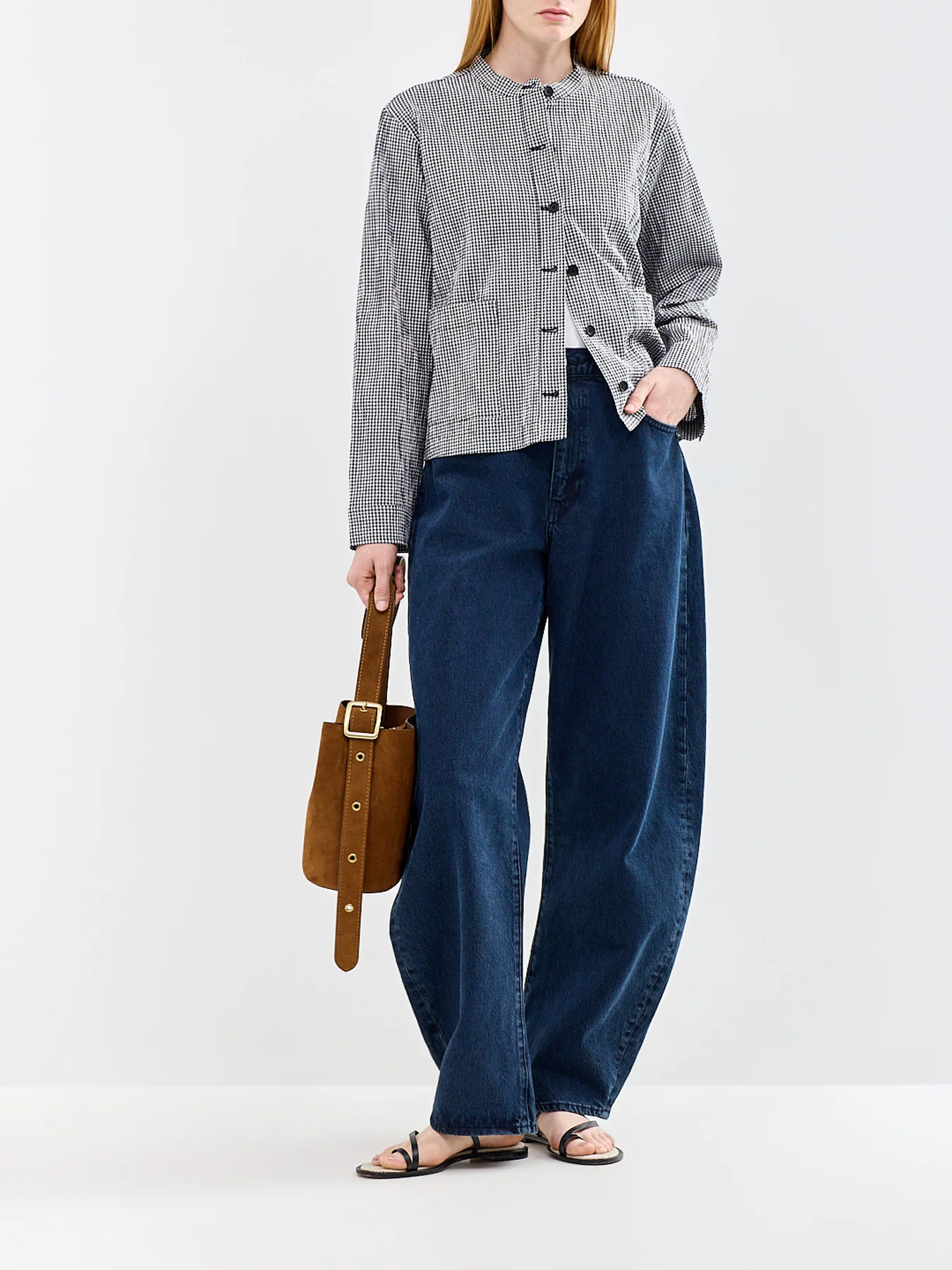 Mandarin Collar Shirt Jacket Print - Image 2