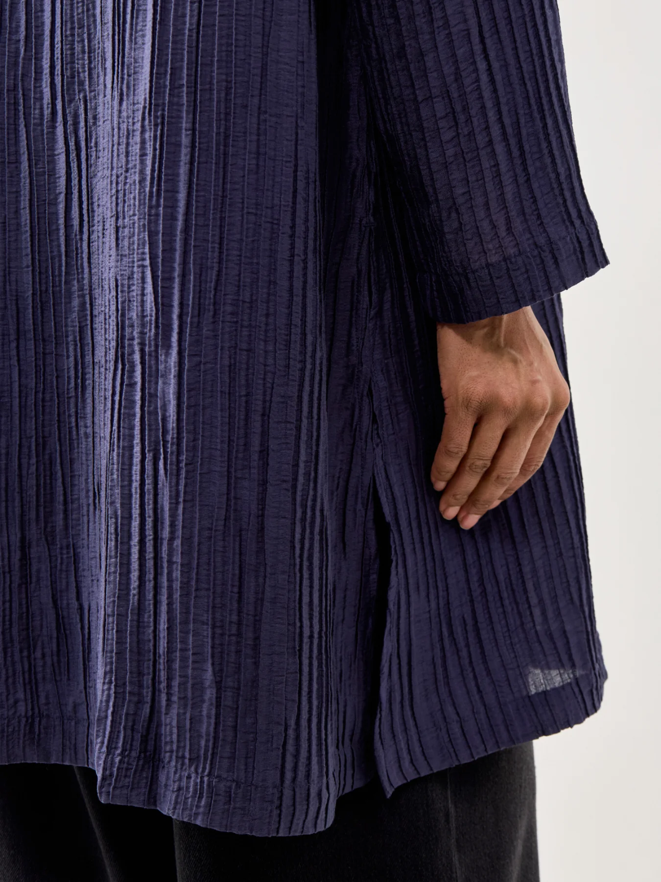 Round Neck Jacket Navy - Image 3