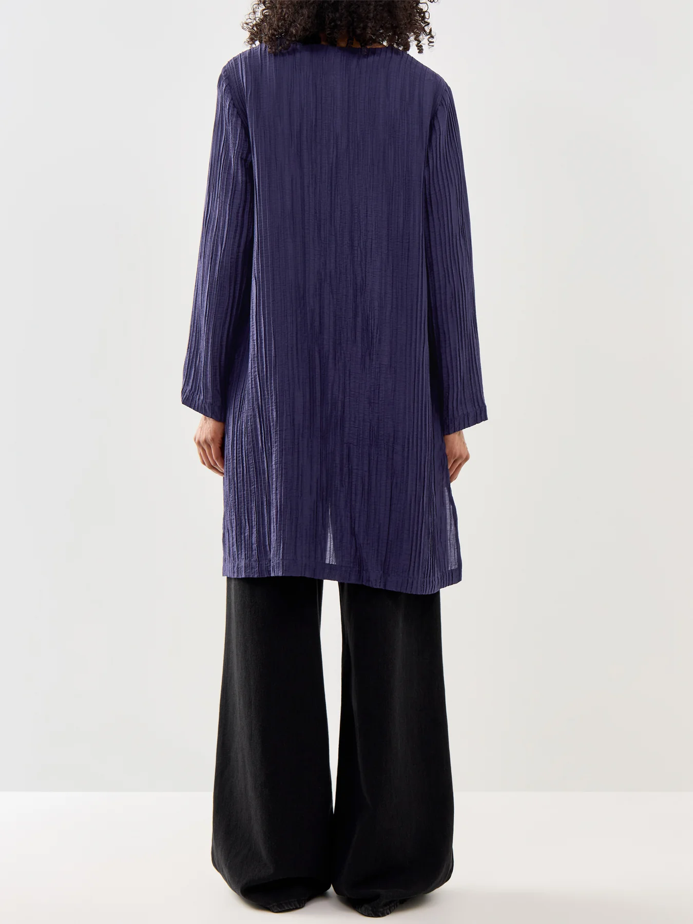 Round Neck Jacket Navy - Image 5