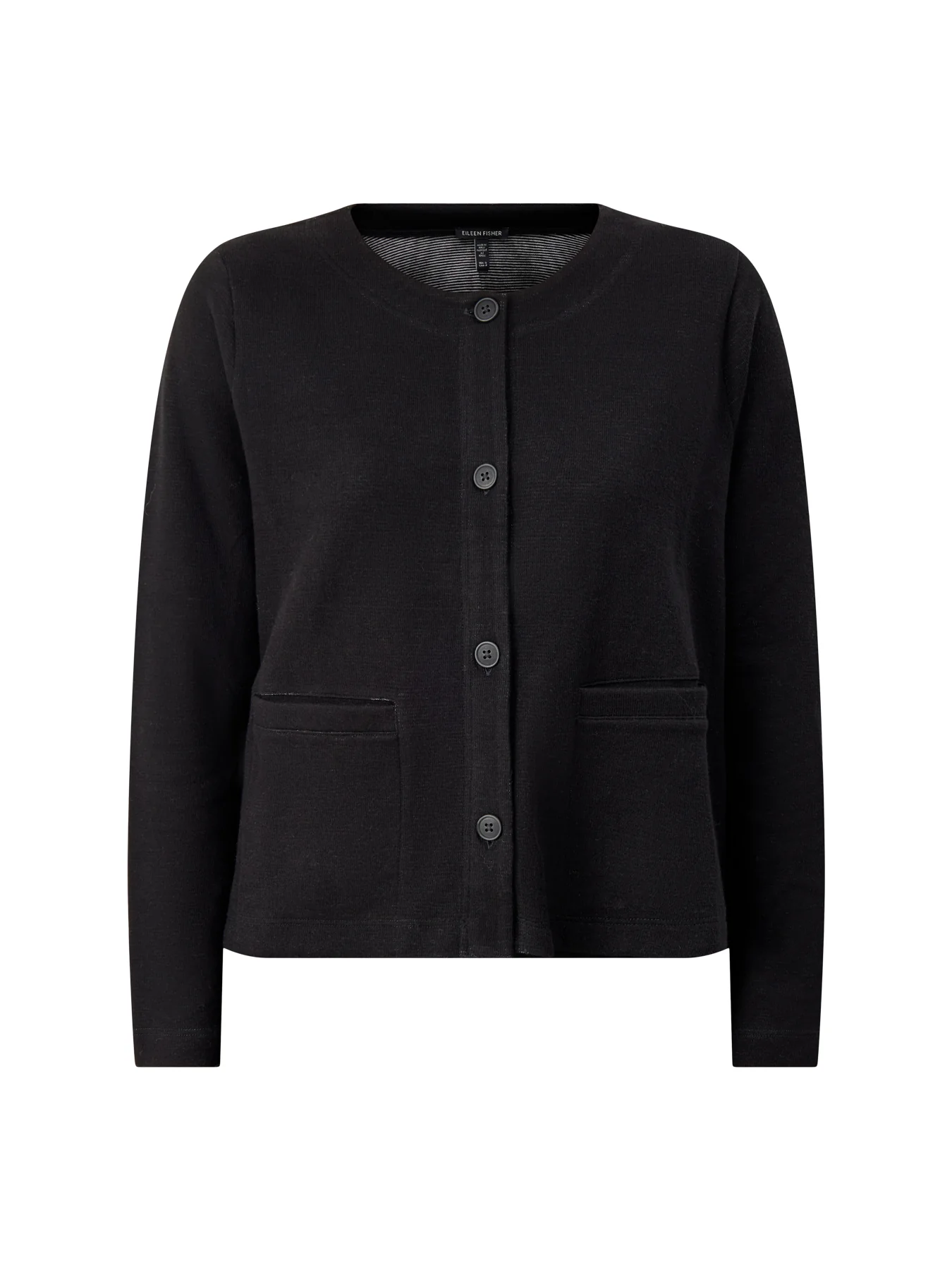 Short Round Neck Jacket Black