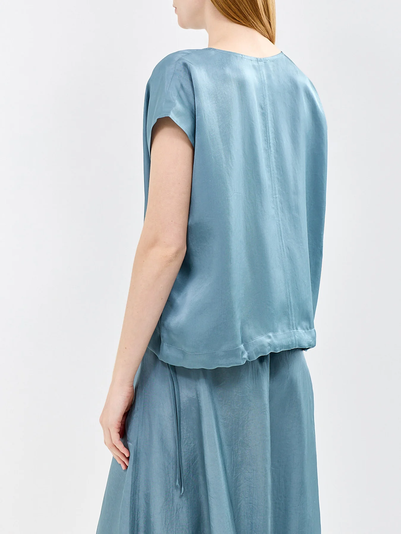 Split Neck Square Top Blue - Image 5