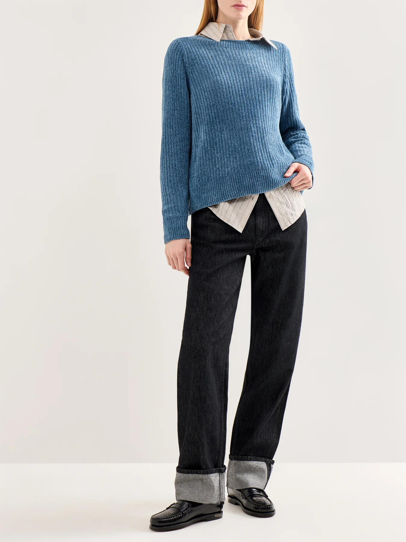 Square Armhole Wool Sweater Blue - Image 2