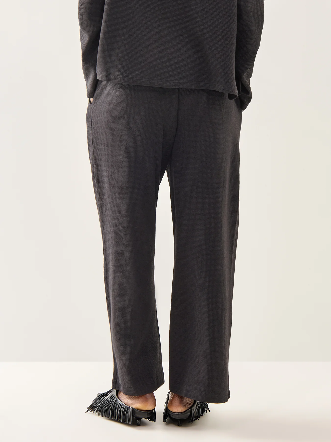 Wide Ankle Pant with Drawstring Black - Image 5