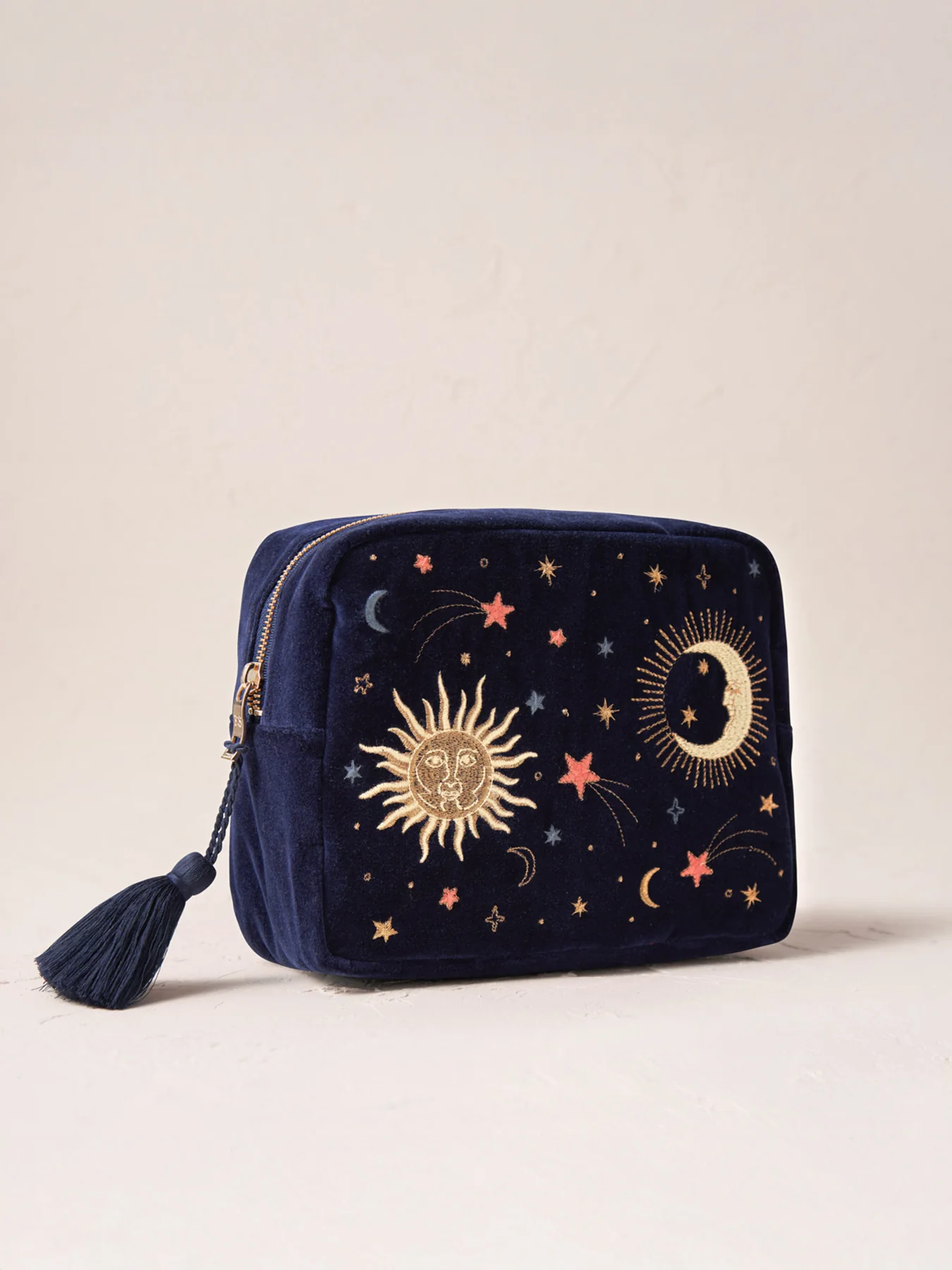 Celestial Velvet Wash Bag Navy - Image 2