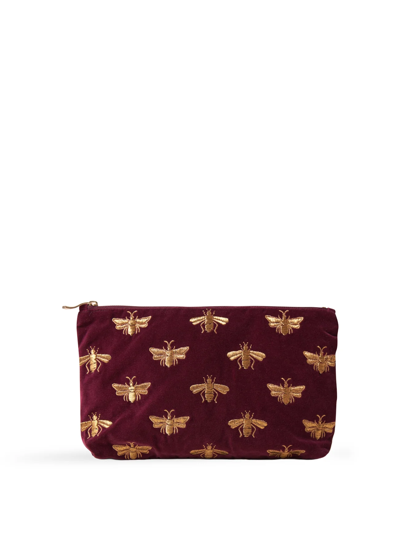 Honey Bee Velvet Everyday Pouch Plum