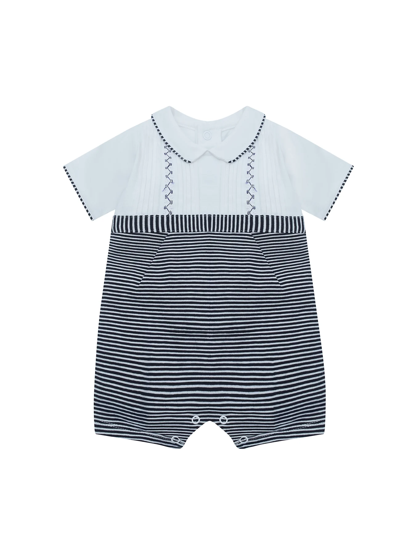 Baby Leo Jersey Romper Navy