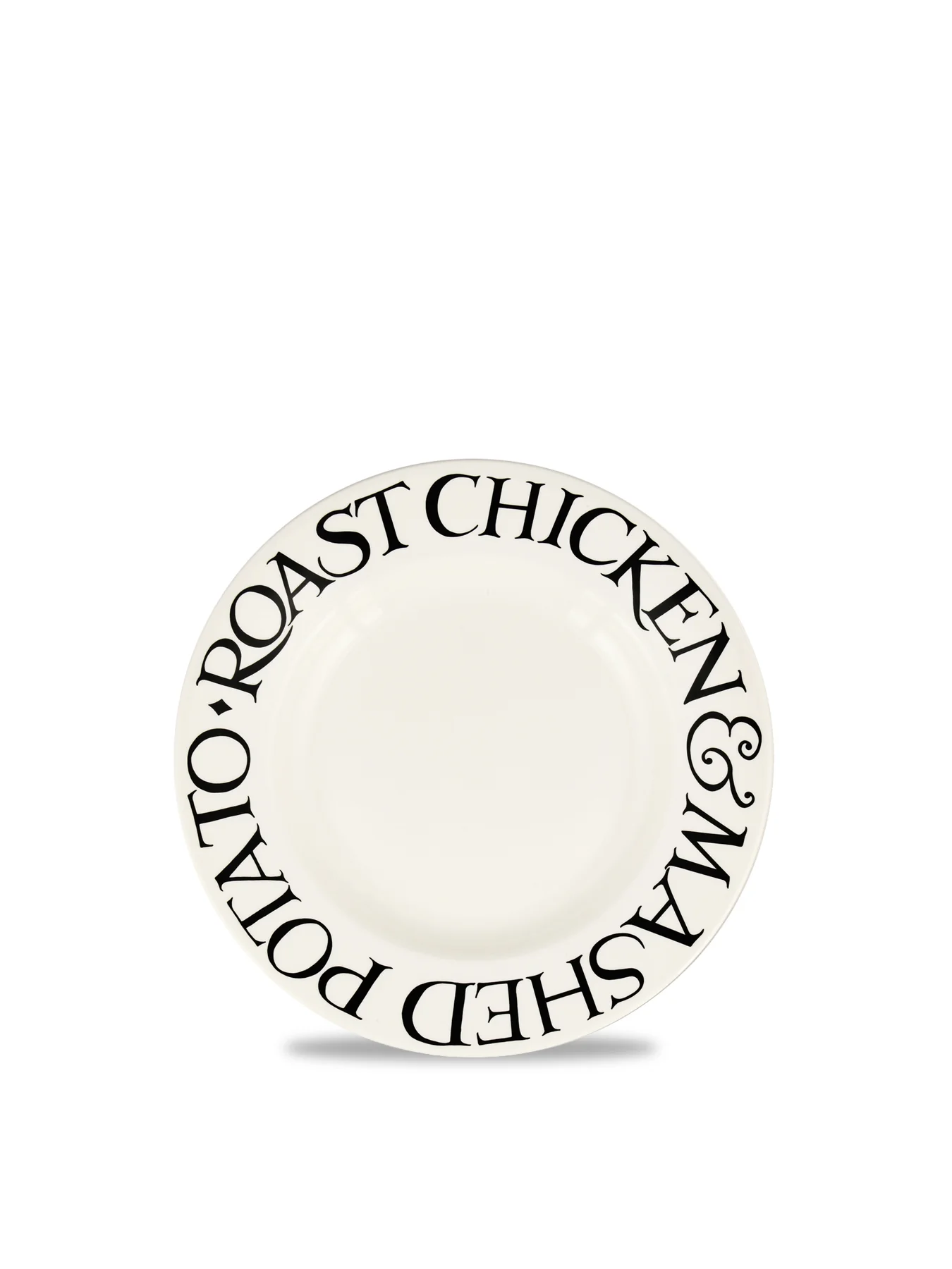 Black Toast Roast Chicken Large Dinner Plate 10.5 Inch