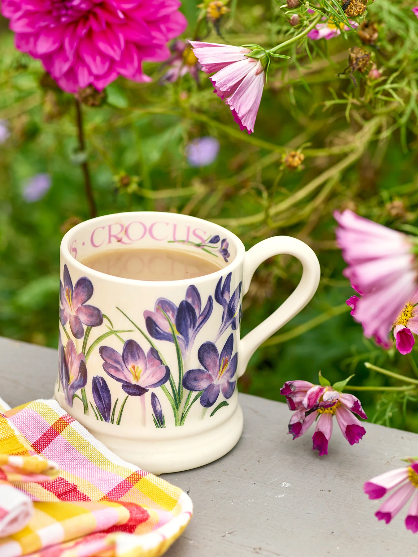 Crocus Stoneware Mug with Botanical Artwork - Image 2