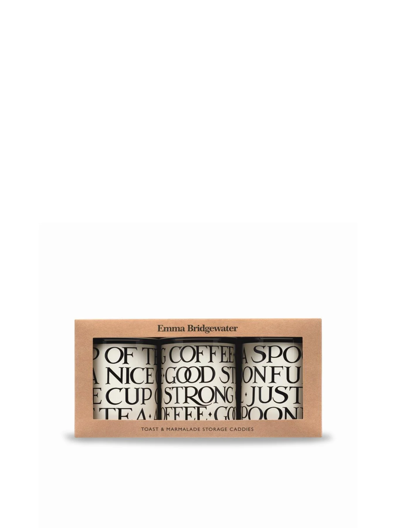 Black Toast Set of 3 Round Caddies
