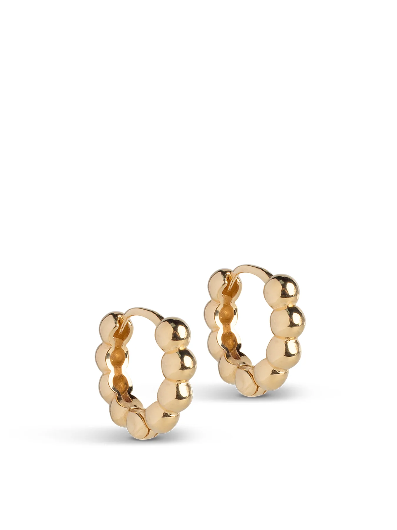 Ball Small Hoop Earrings Gold