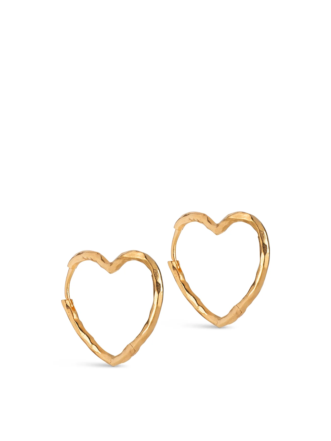 Organic Heart Hoop Earrings Gold