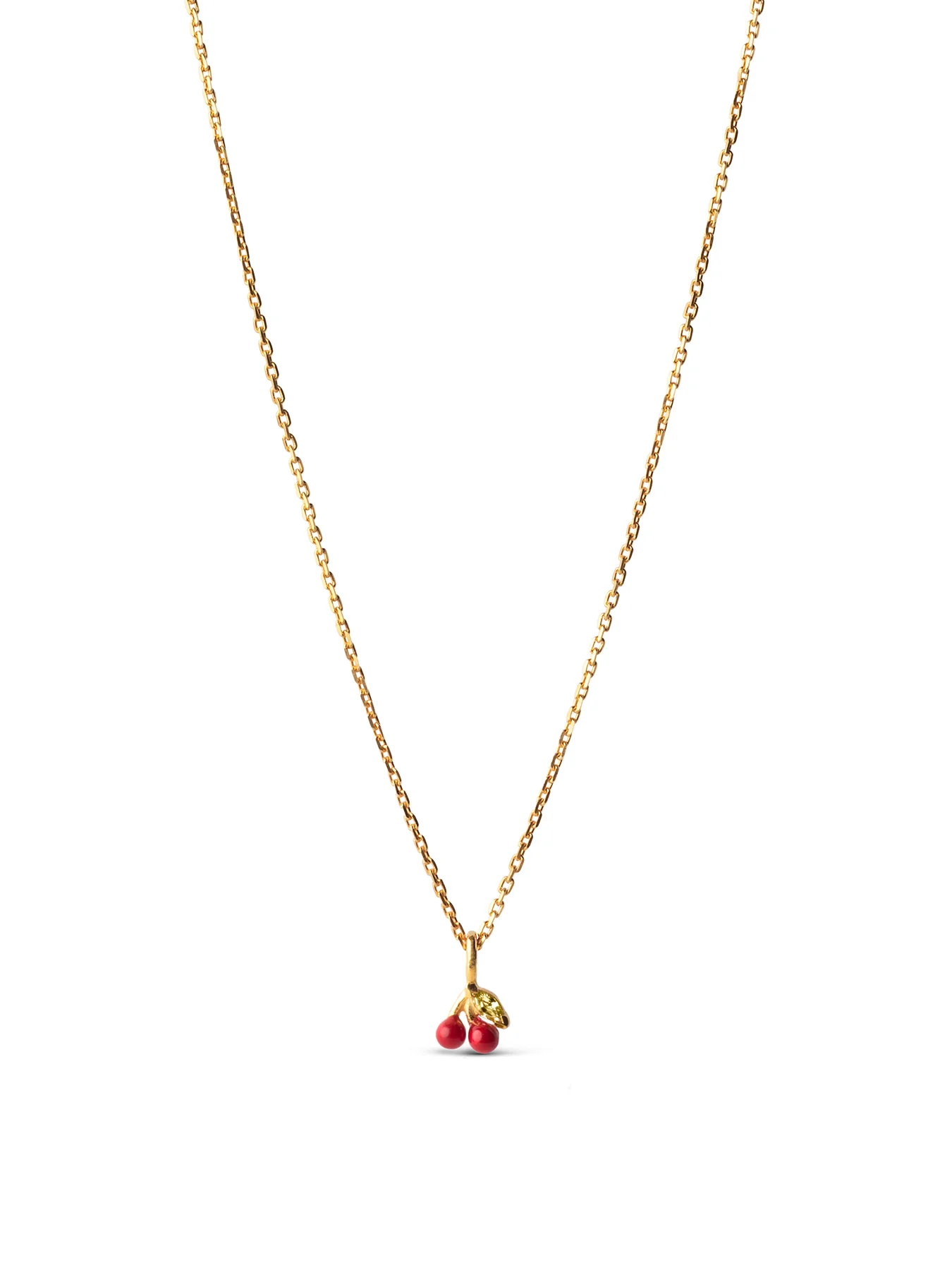 Cherry Pendant Necklace Gold