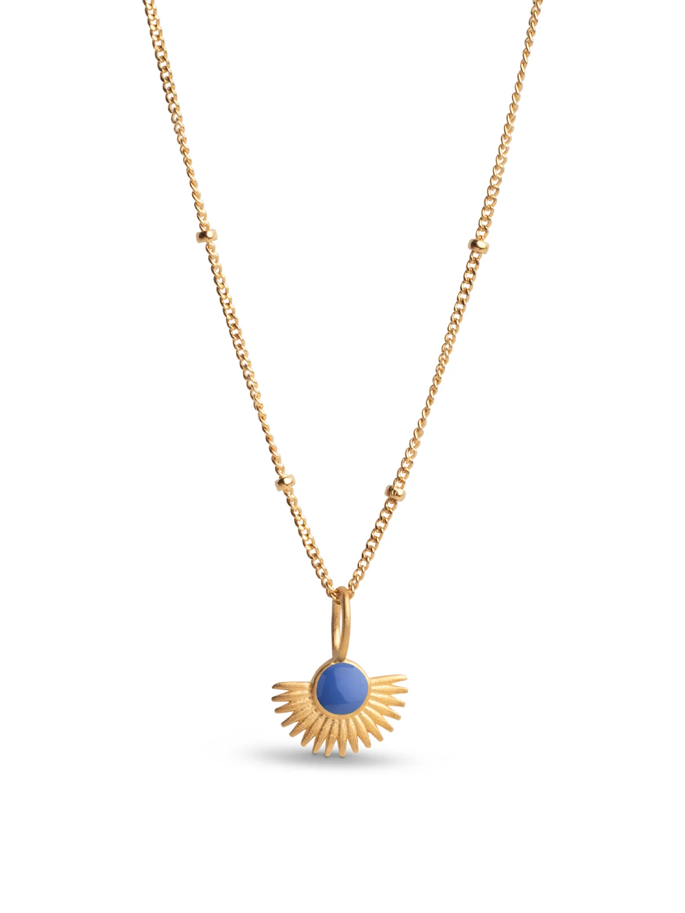 Soleil Cornflower Pendant Necklace Gold