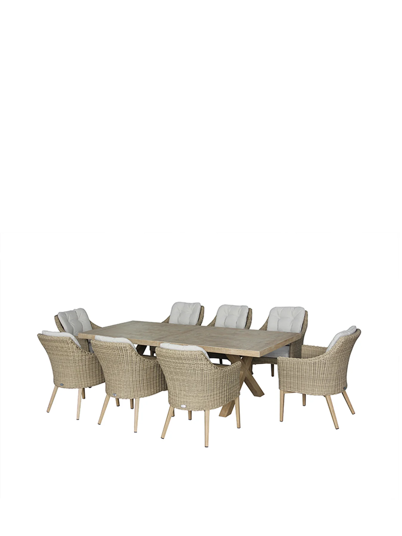 Fairford 8-Seater Garden Dining Set Cream
