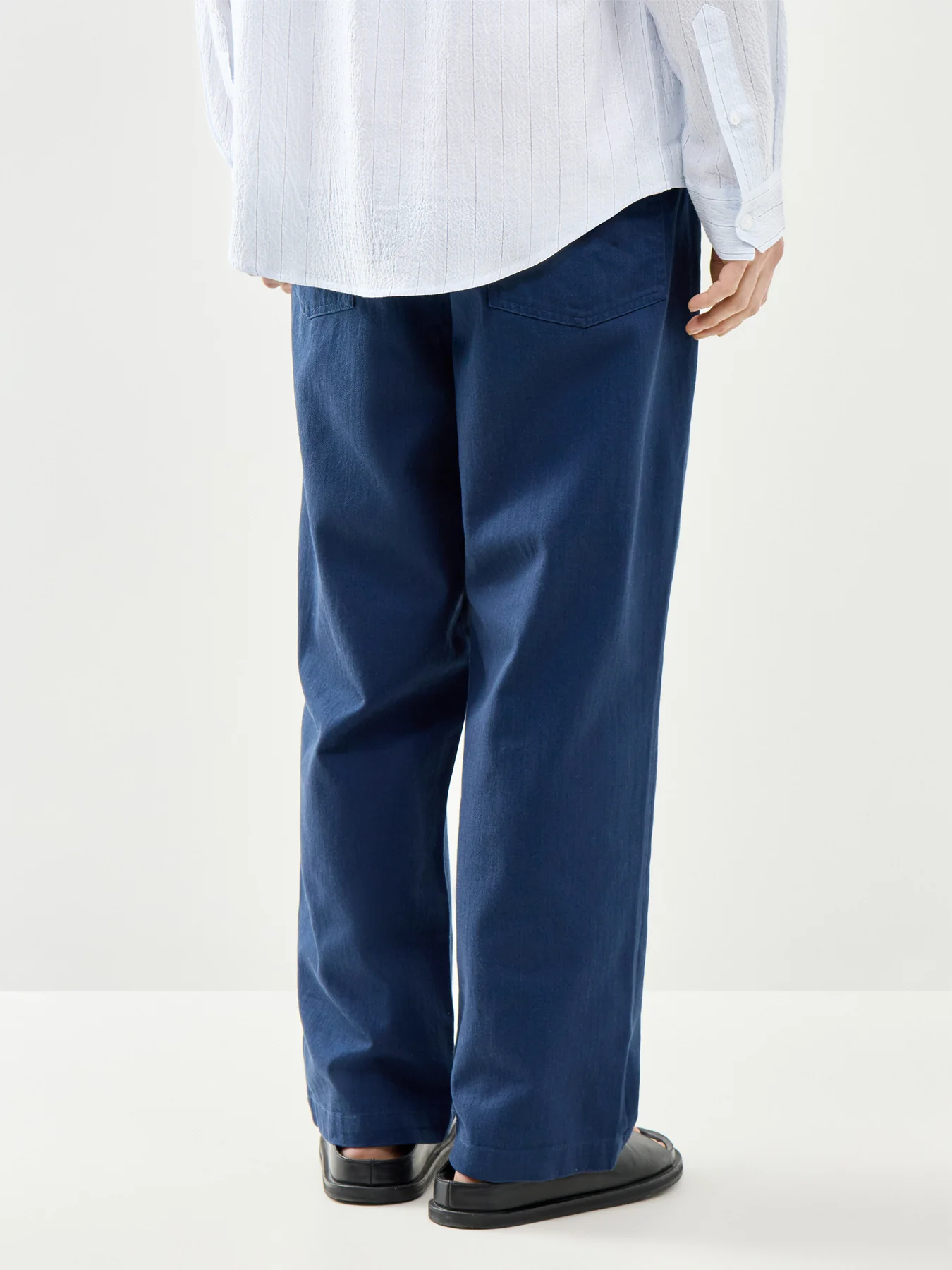 Drawstring Trousers Navy - Image 5