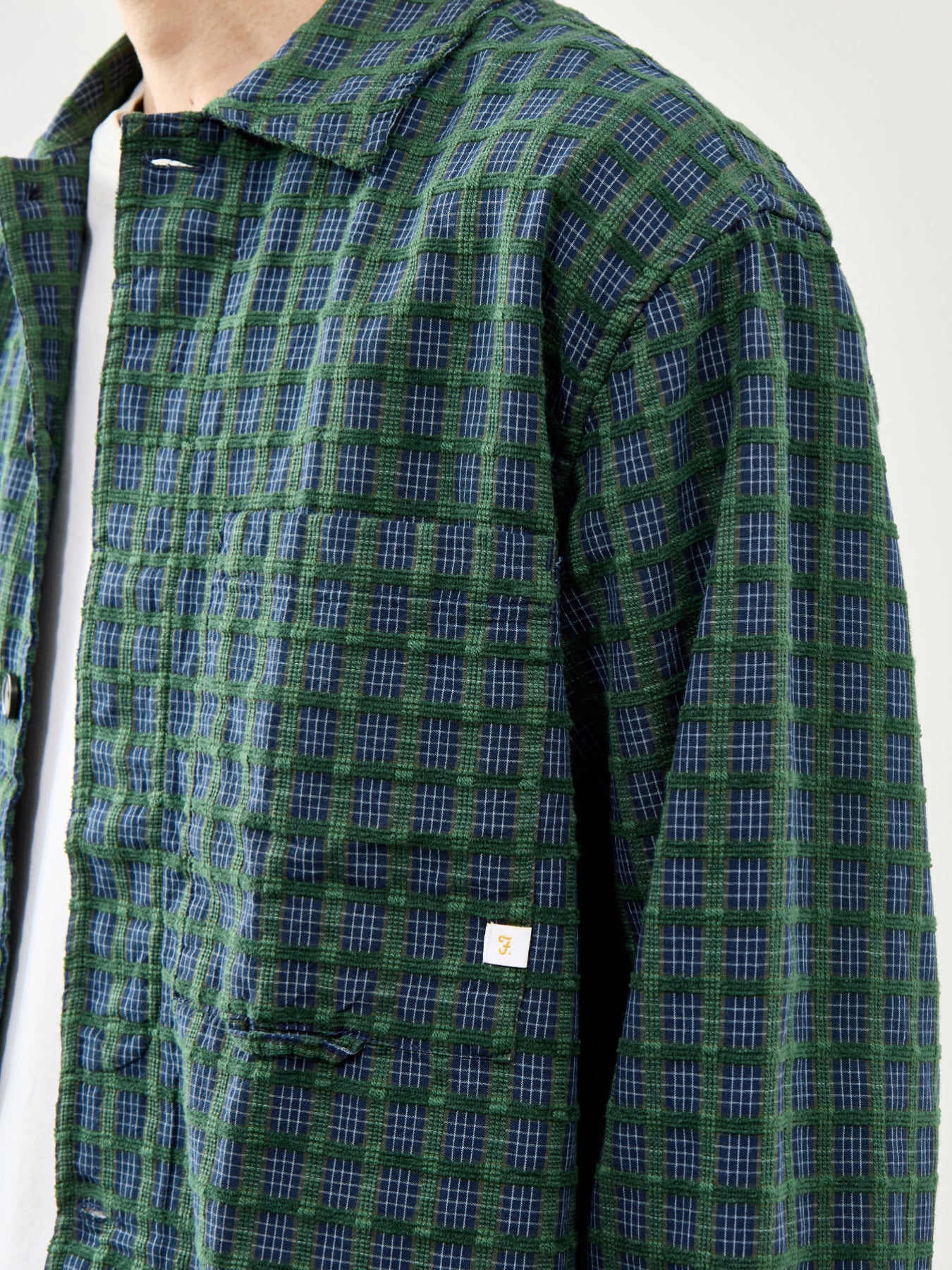 Checked Organic Cotton Shirt Green - Image 3