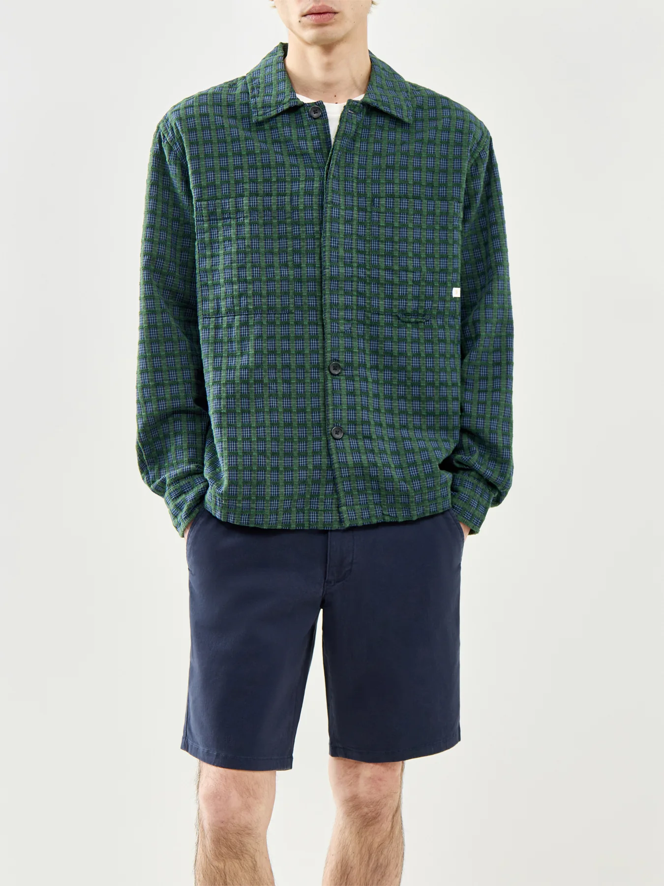 Checked Organic Cotton Shirt Green - Image 4