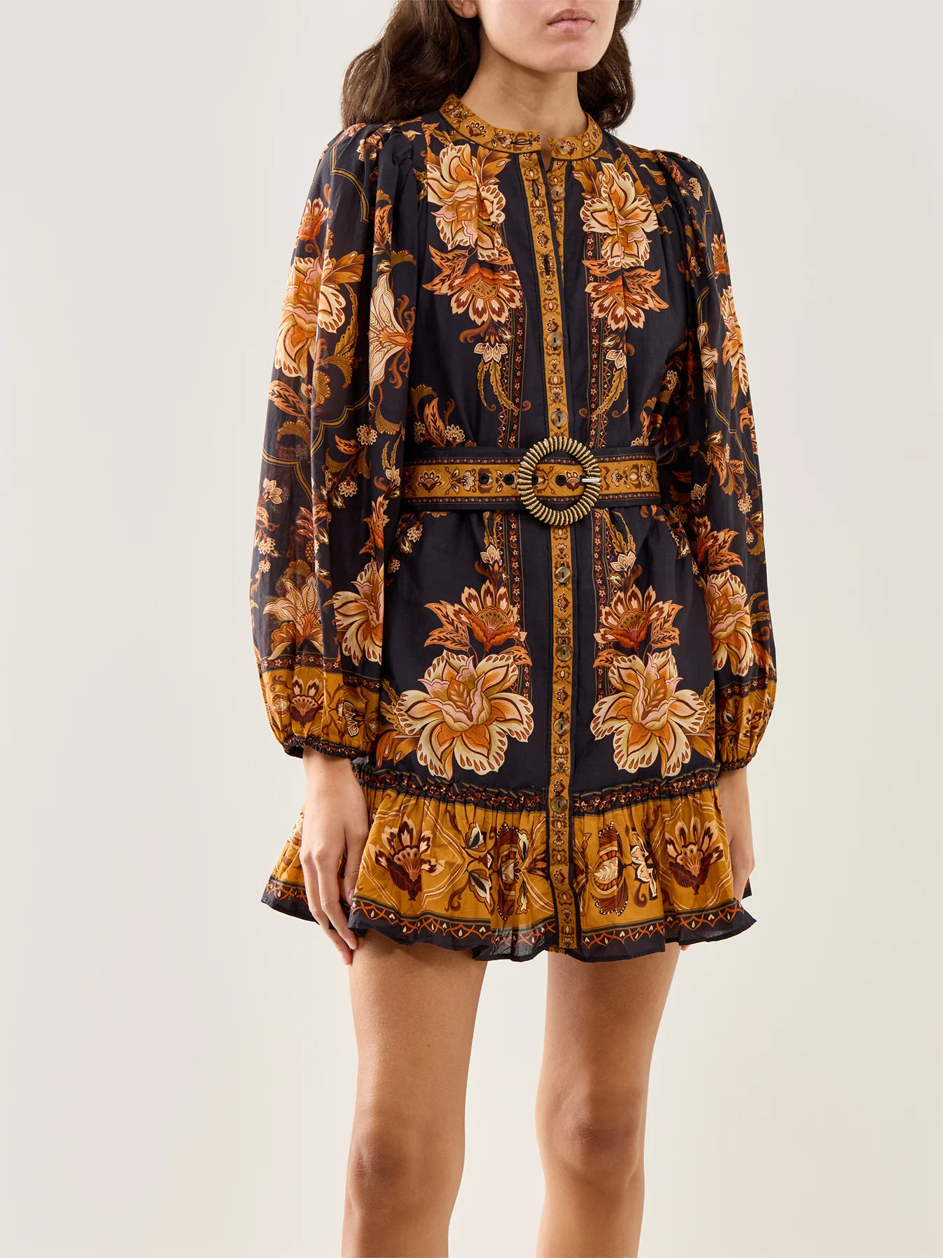 Majestic Garden Printed Mini Dress Multi - Image 4