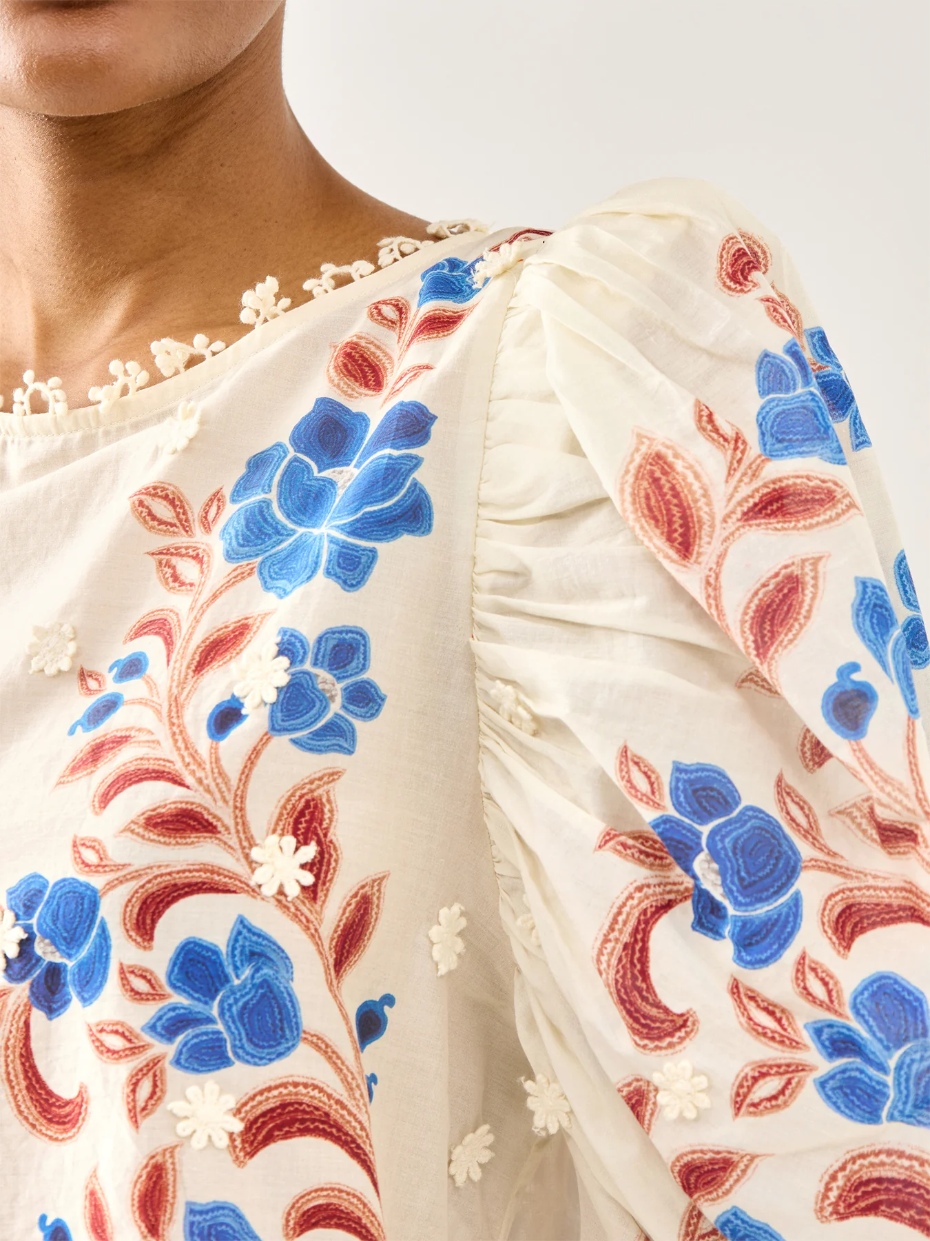 Renata Floral Sand Blouse - Image 3
