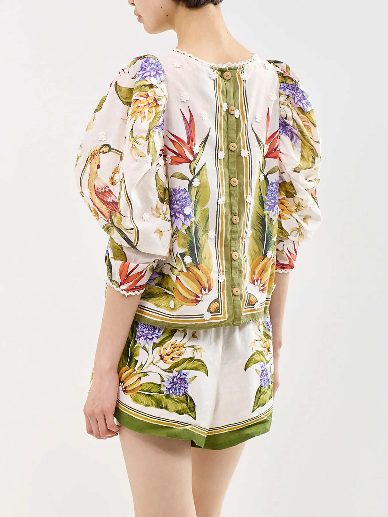 Tropical Scarf Sand Green Blouse Multi - Image 5