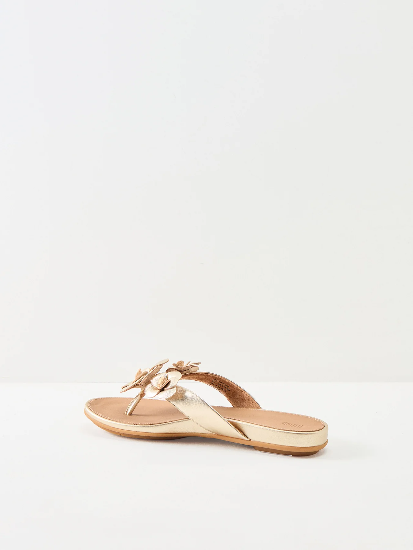Gracie Flower Leather Flip-Flops Platino - Image 2
