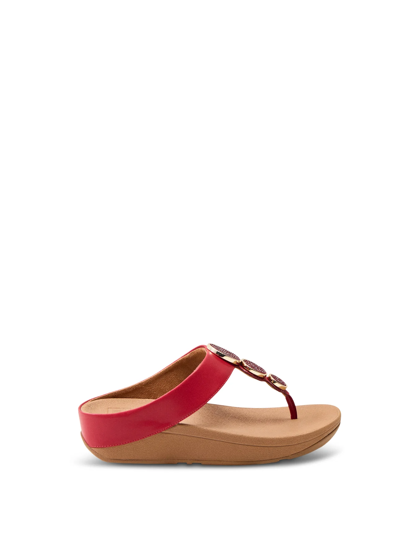 Halo Bead-Circle Toe-Post Sandals Burnt Berry