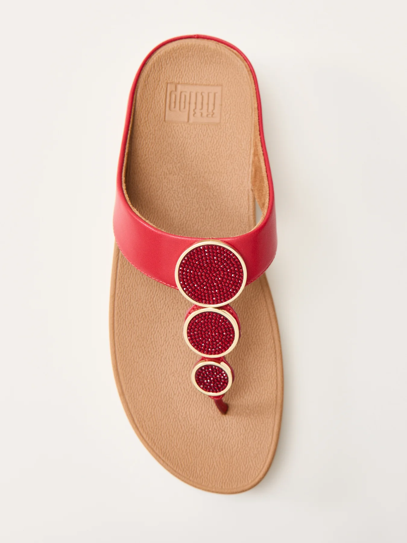 Halo Bead-Circle Toe-Post Sandals Burnt Berry - Image 3