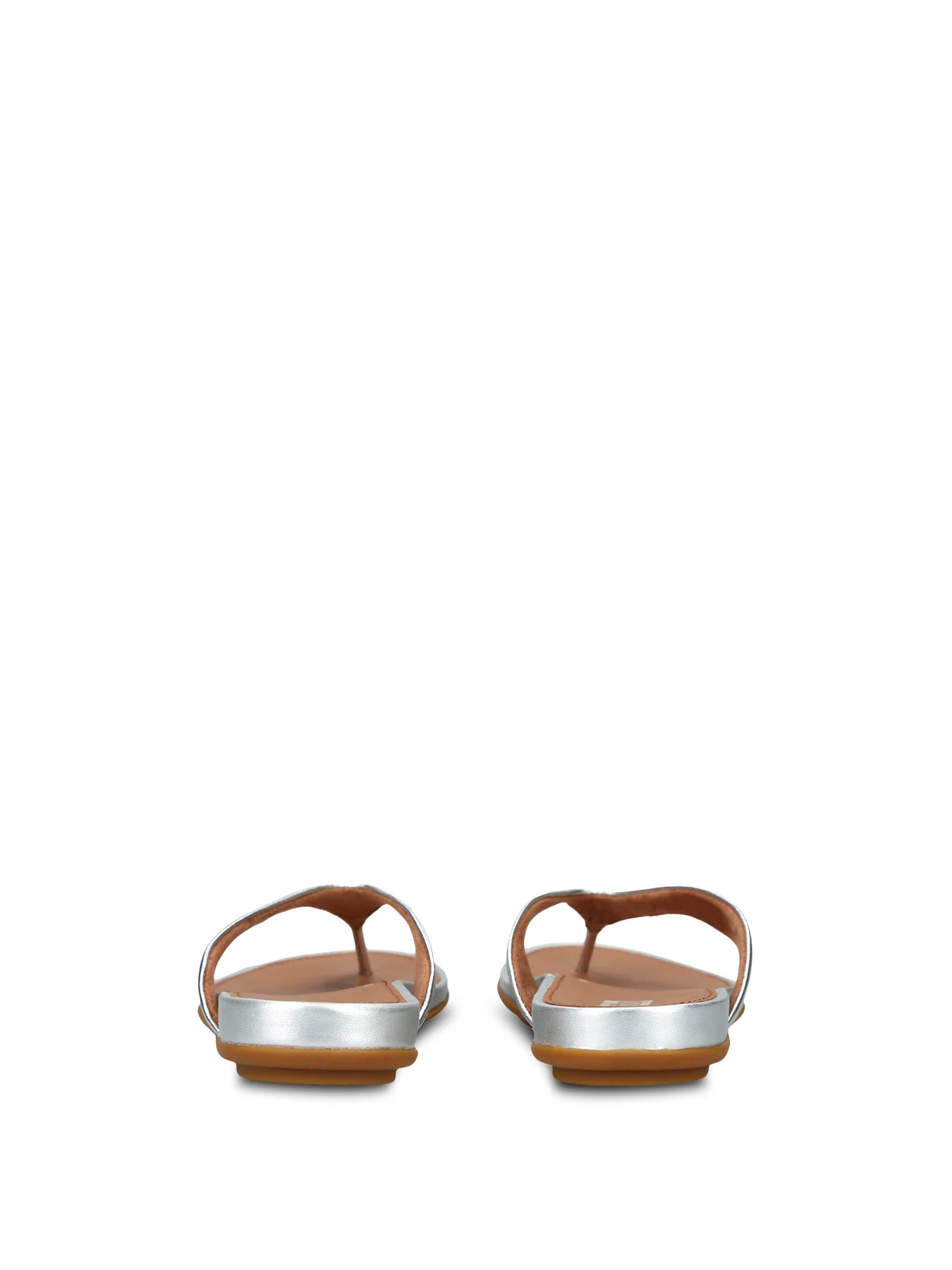 Gracie Leather Flip Flops Silver - Image 3