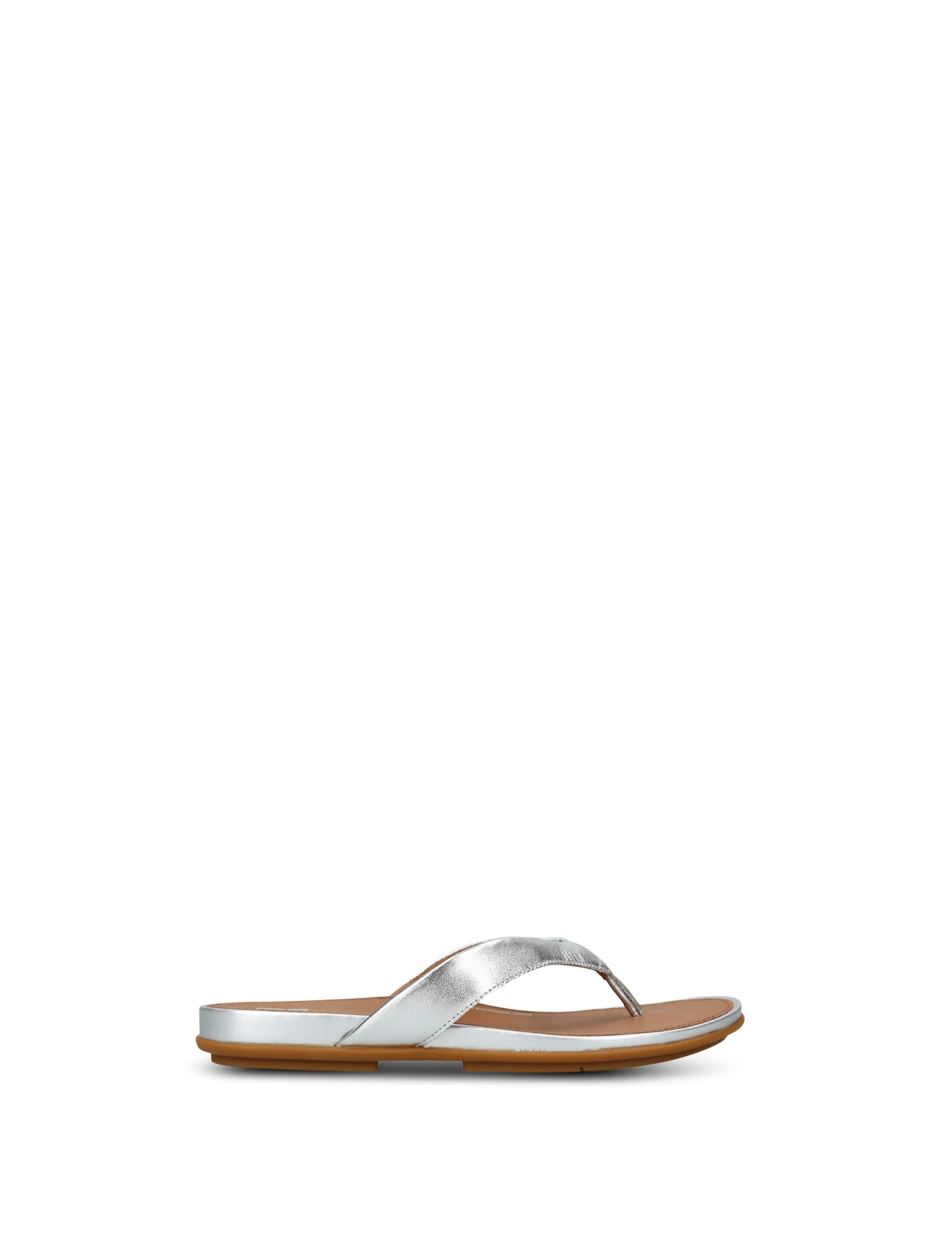 Gracie Leather Flip Flops Silver - Image 4