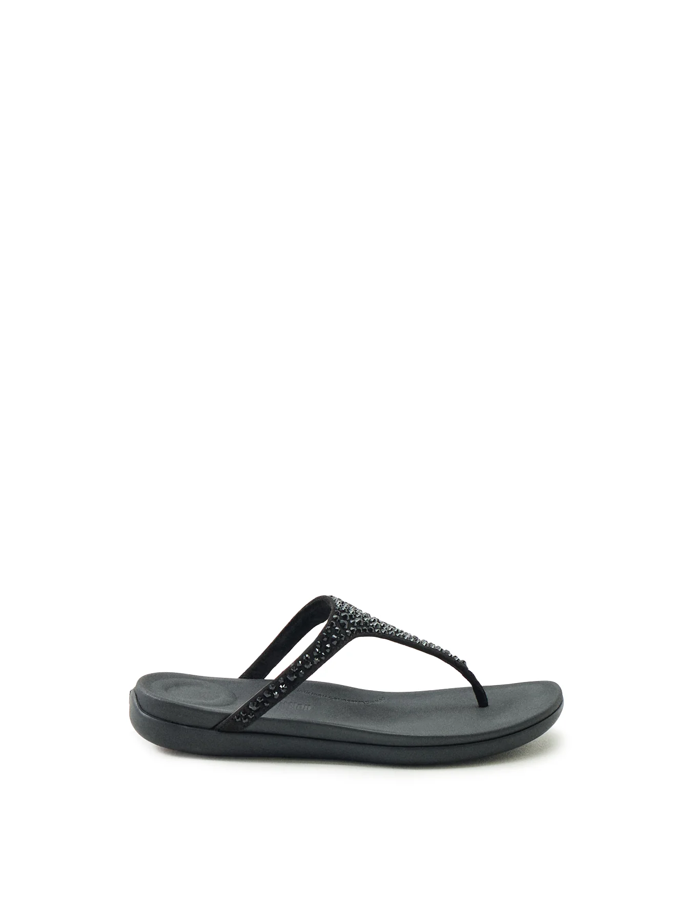 Solay Mixed-Crystal Toe-Post Sandals Black