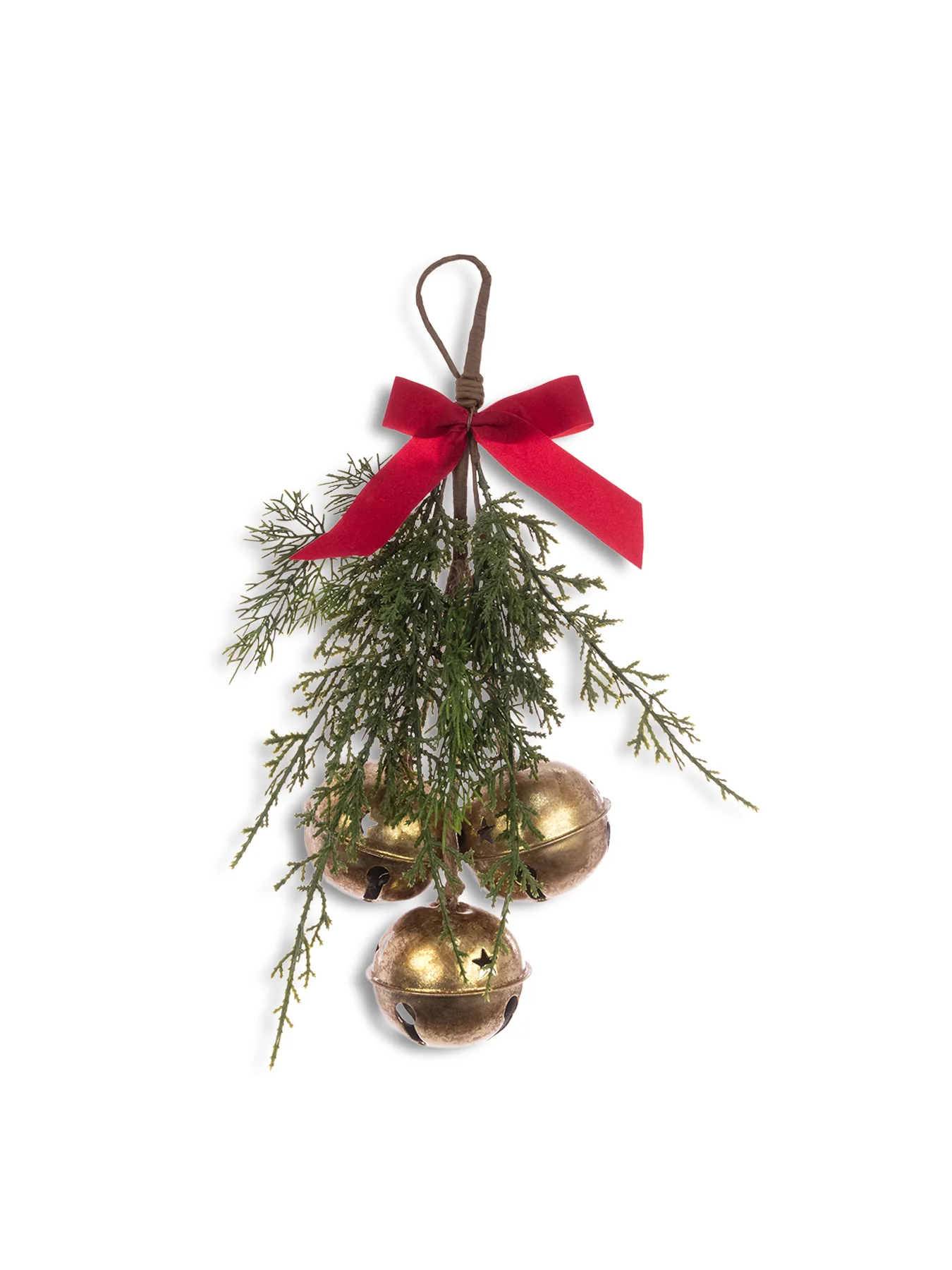 Hanging Bells With Bow Christmas Decoration 36cm