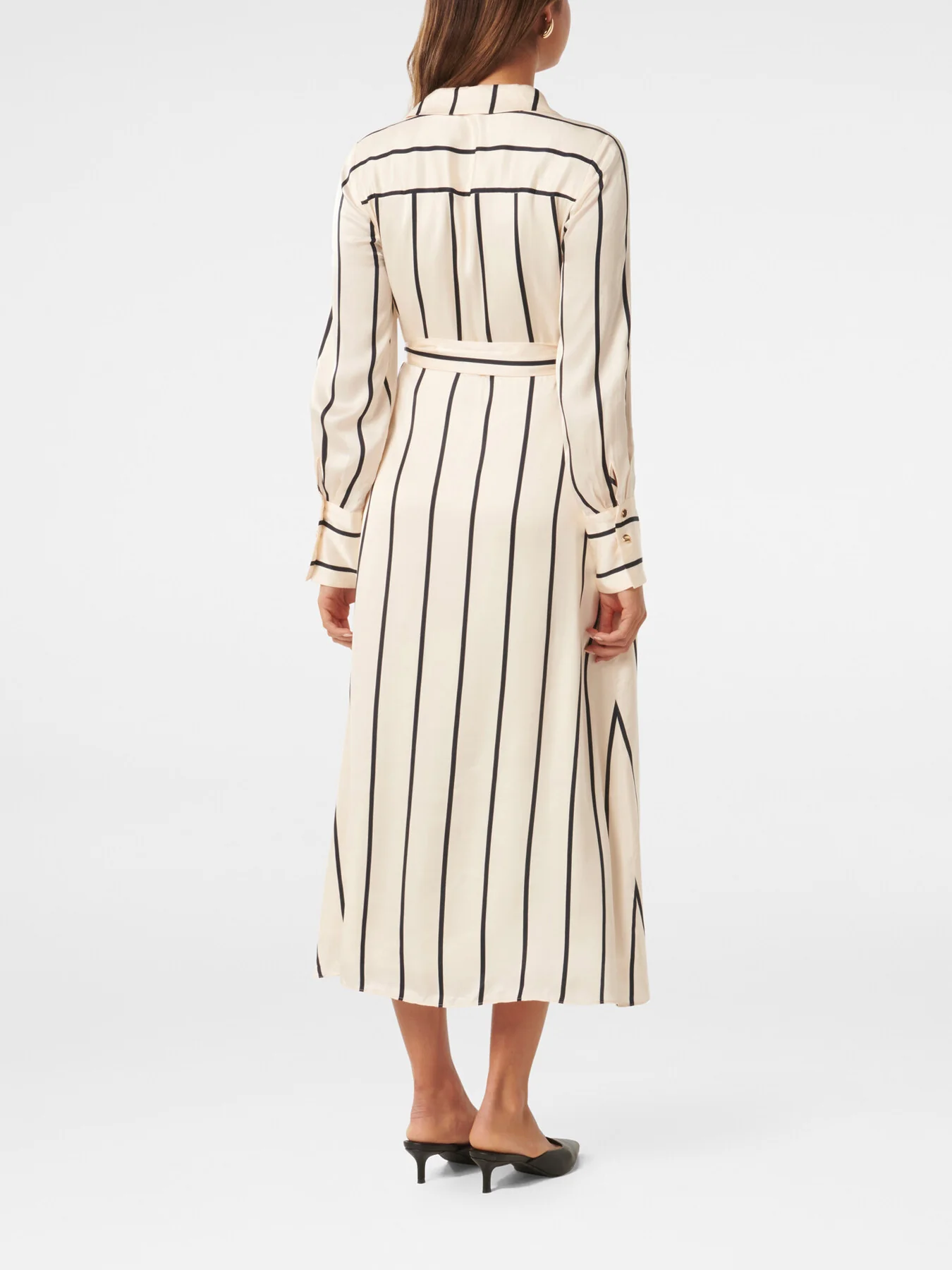 Janine Satin Midi Shirt Dress - Image 3