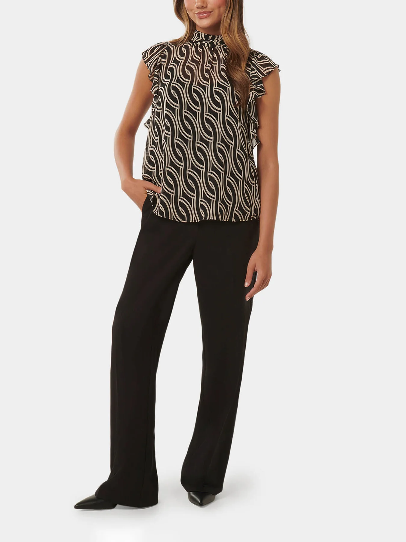 Rayne Petite Ruffle High Neck Blouse - Image 2