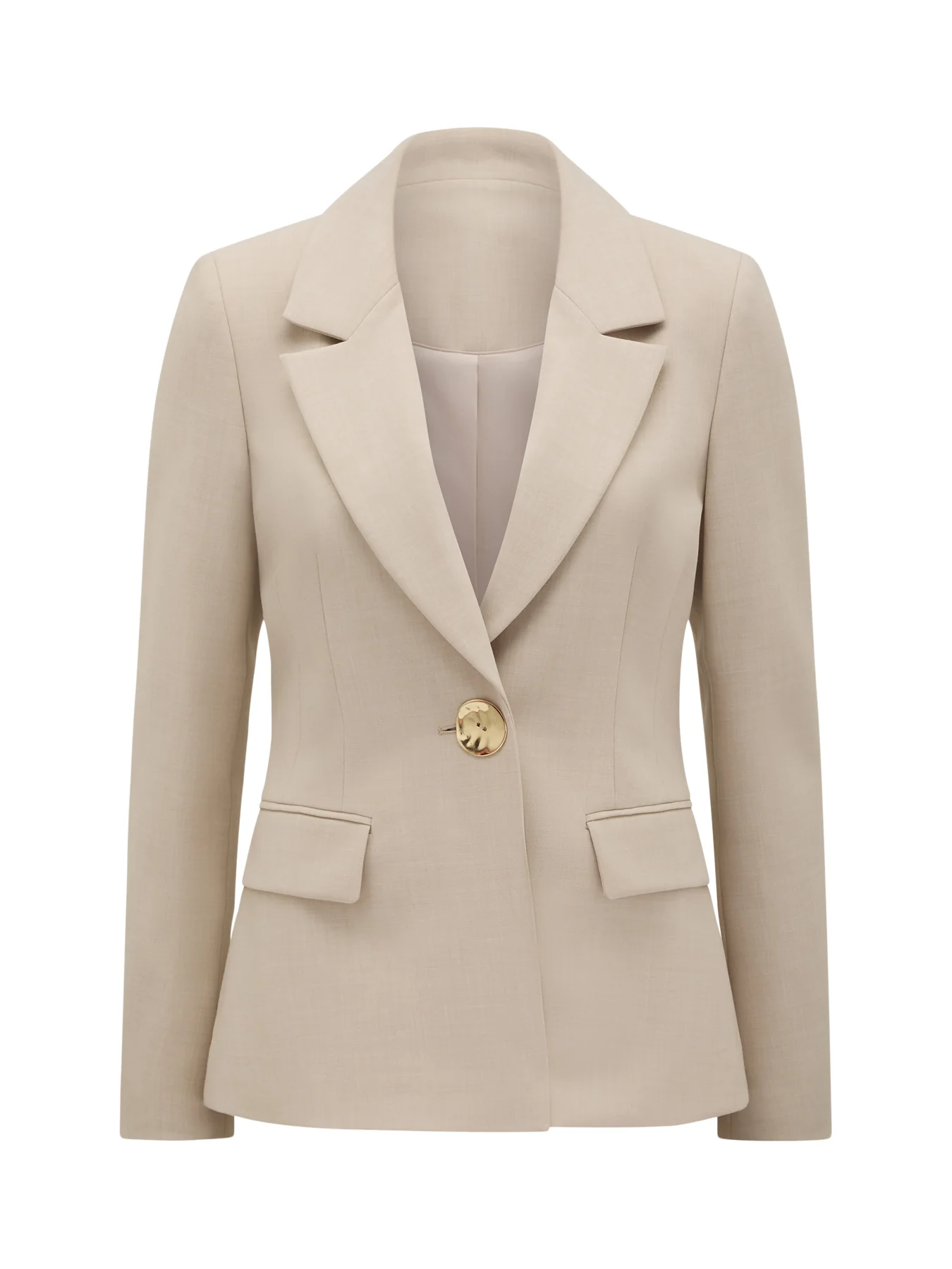 Lulu Gold Button Blazer Milk Marle Suit