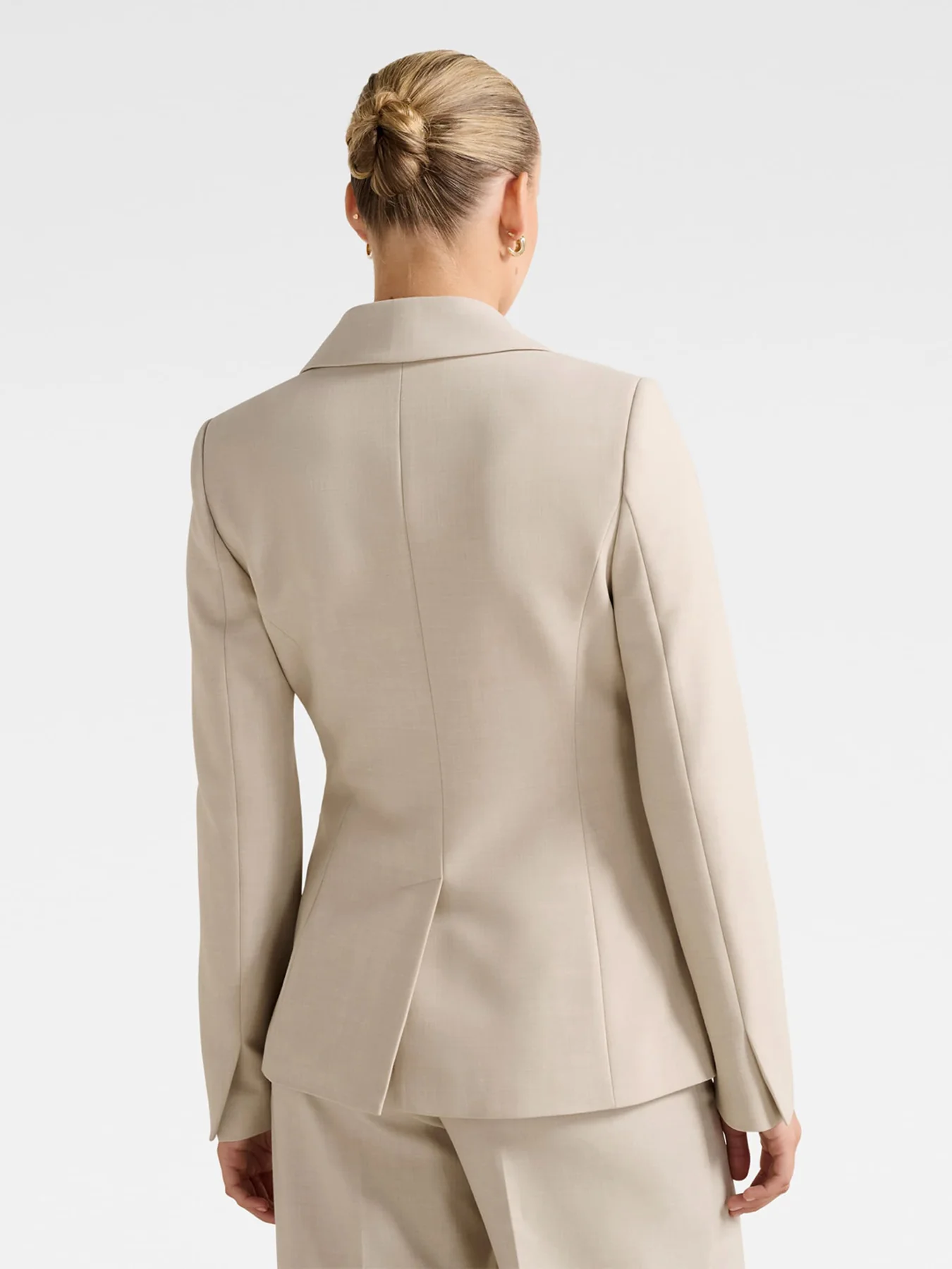 Lulu Gold Button Blazer Milk Marle Suit - Image 3