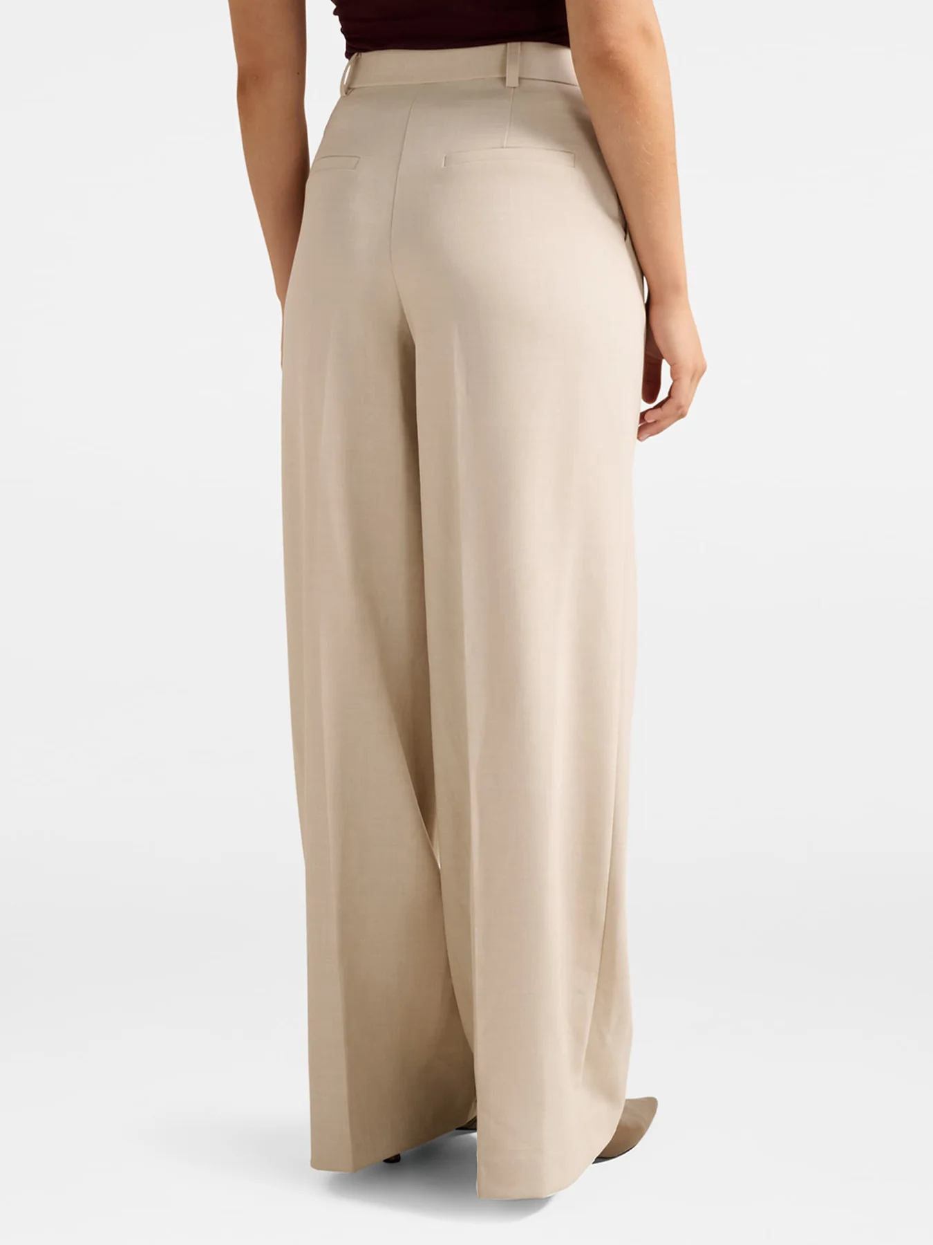 Lulu Wide Leg Pants Milk Marle Suit - Image 4
