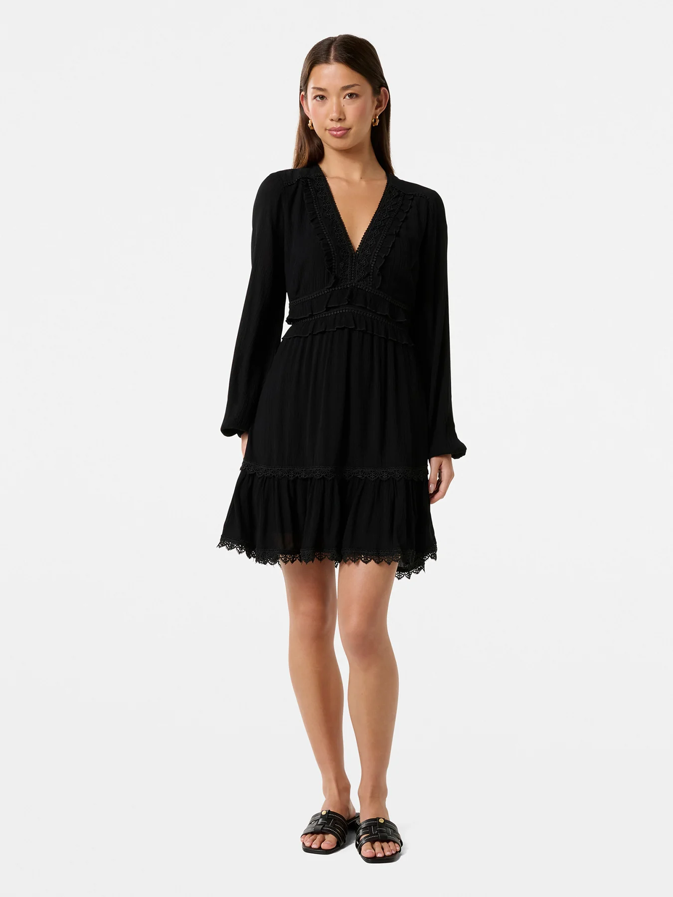 Elsa Trim Mini Dress Black - Image 2