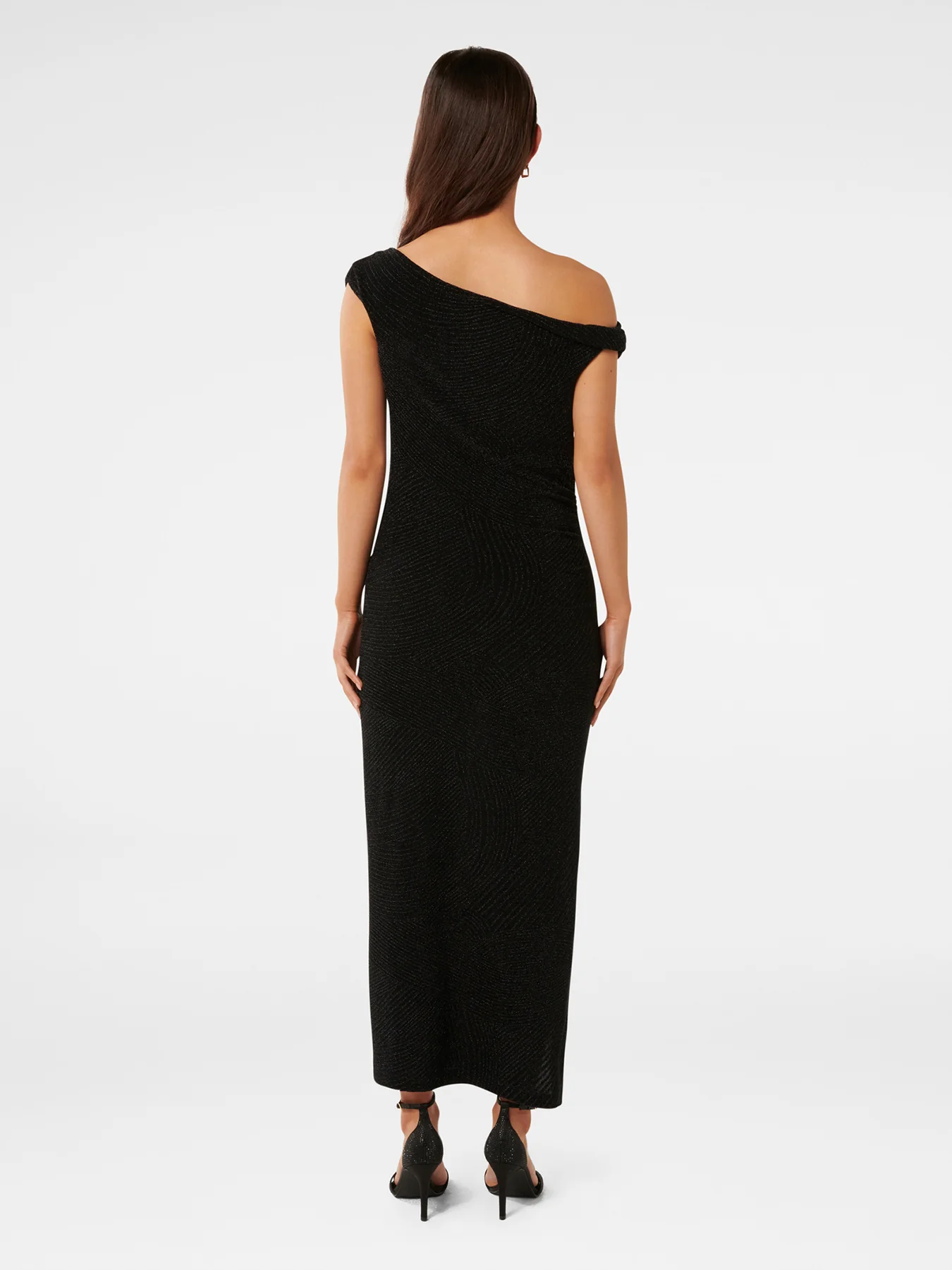 Georgie Glitter Midi Dress Black - Image 3