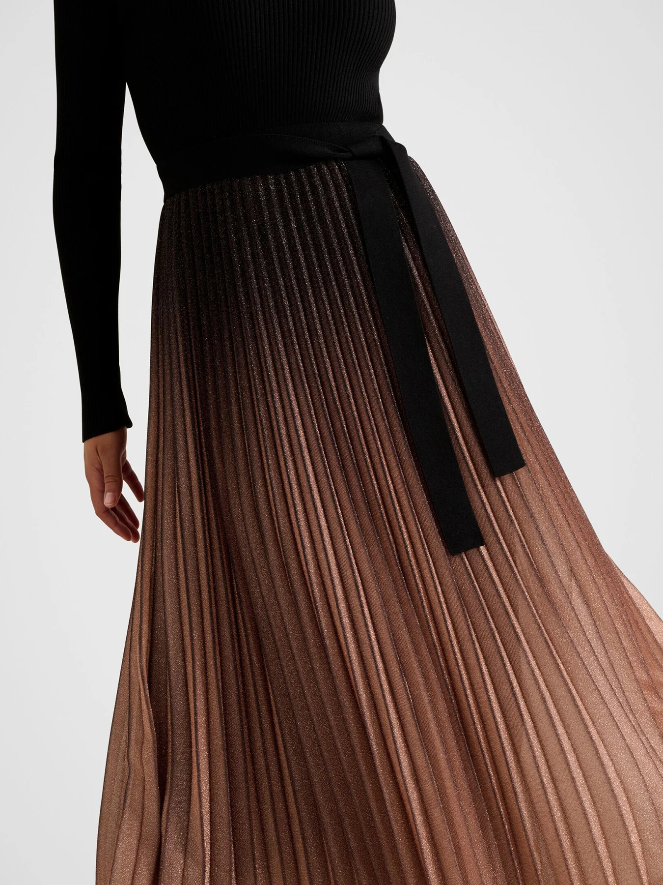 Celina Ombre Metallic Midi Dress Black - Image 4